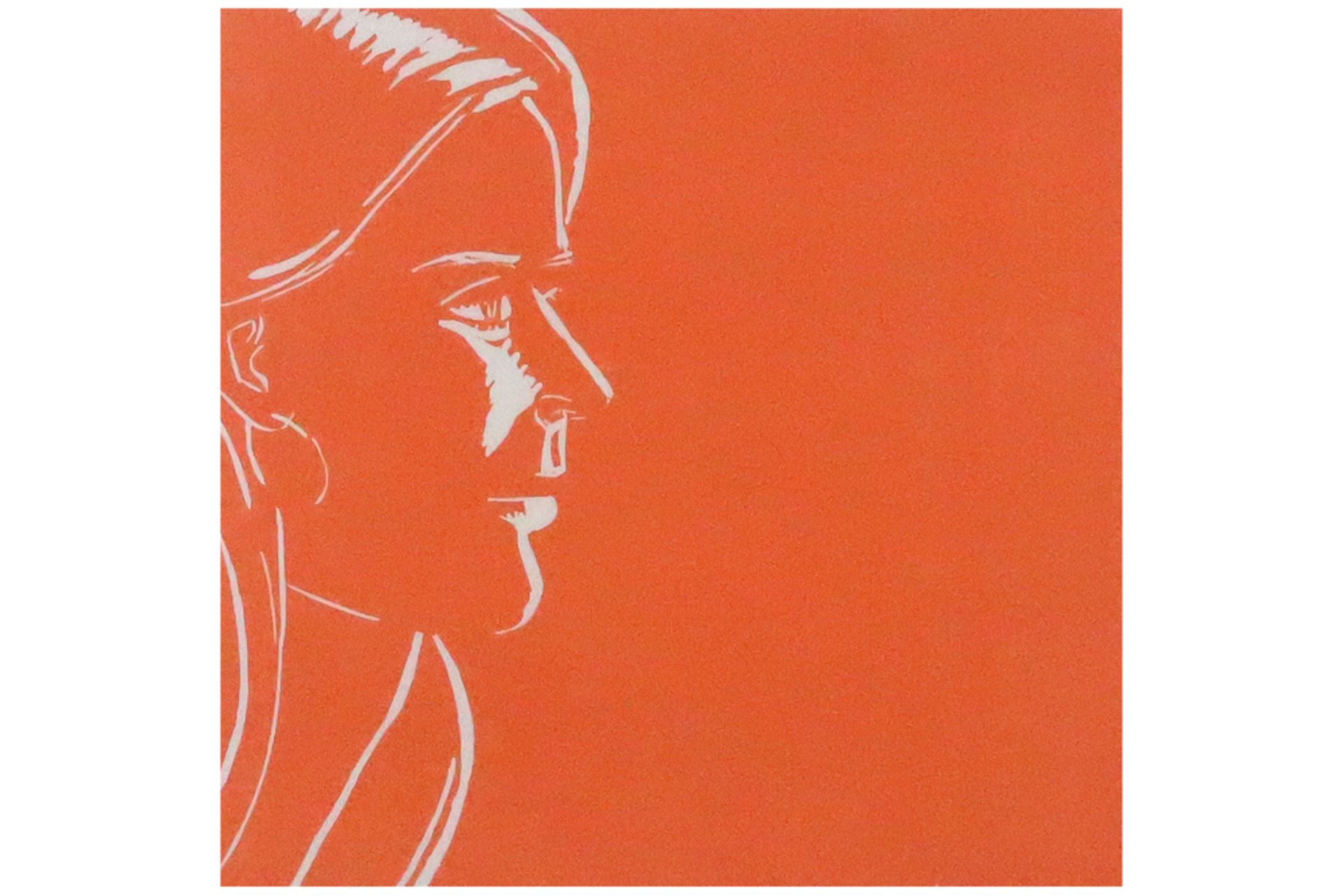 Alex Katz woodcut - signed || KATZ ALEX (° 1927) houtsnede n° 32/75 : "Gelaat van een jonge vrouw" -