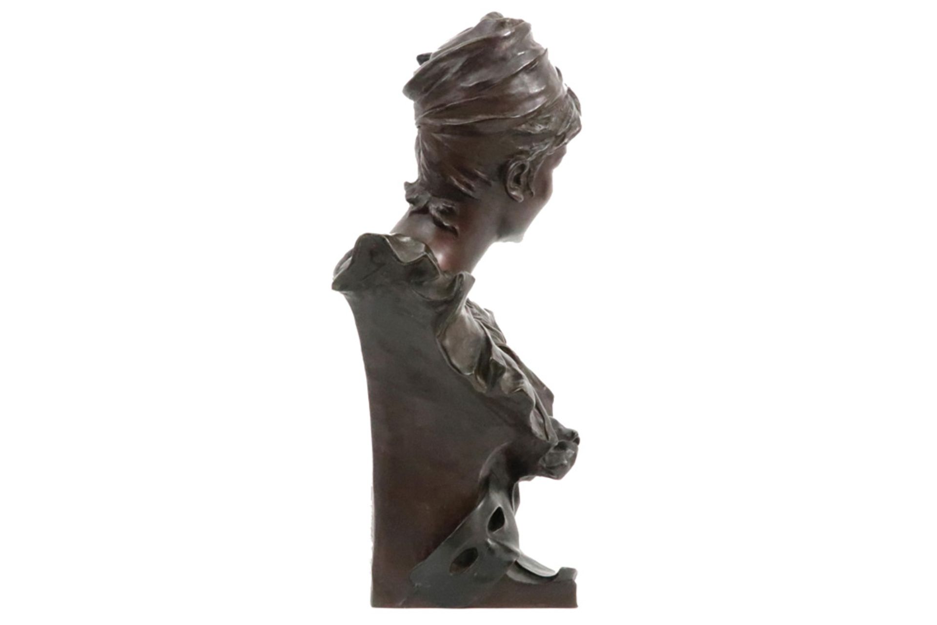 antique Belgian typical belle époque sculpture in bronze - signed Georges Van der Straeten and - Image 5 of 8