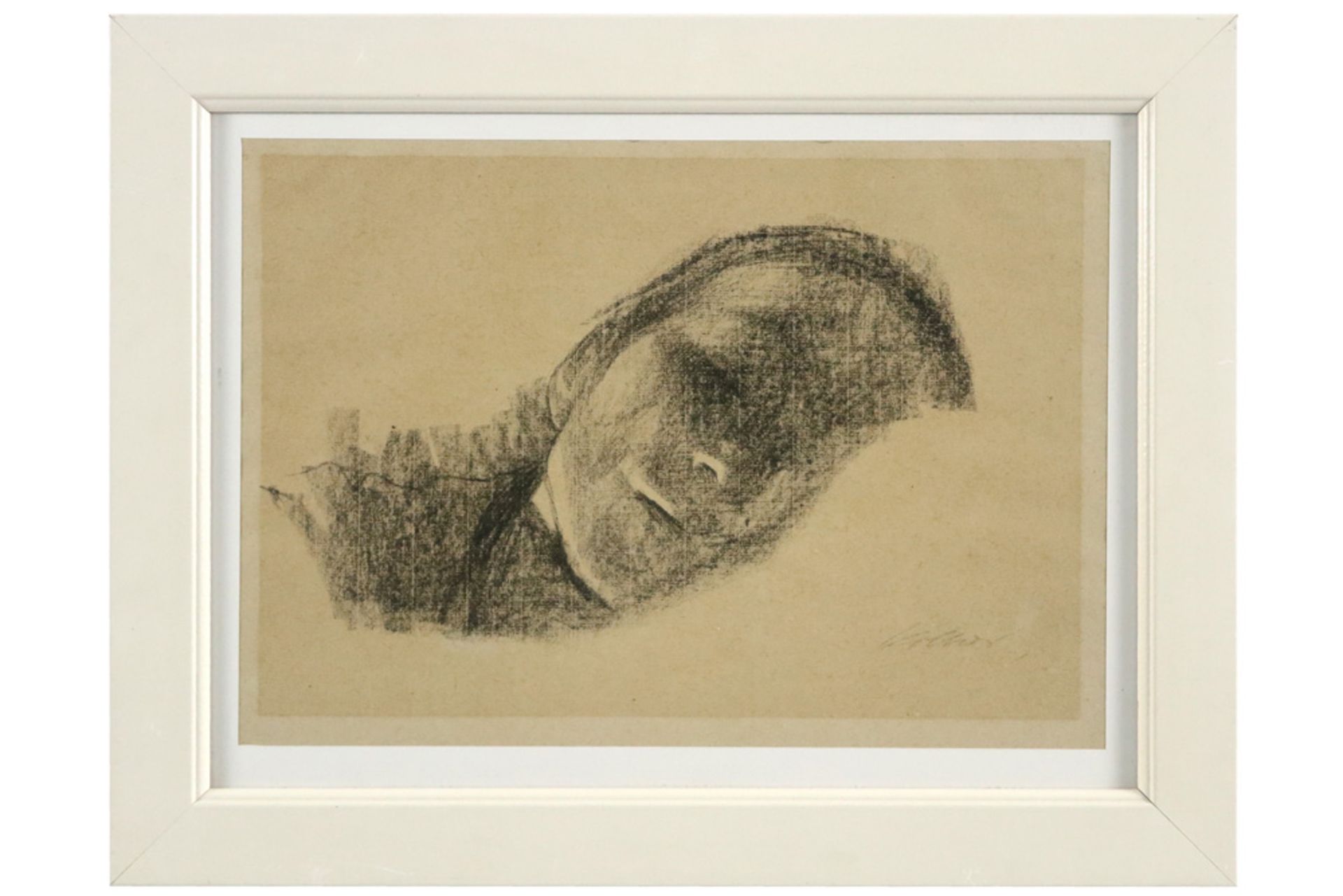 Käthe Kollwitz lithograph - signed || KOLLWITZ KÄTHE (1867-1945) litho : "Rustend meisje" - 25,5 x - Image 3 of 3