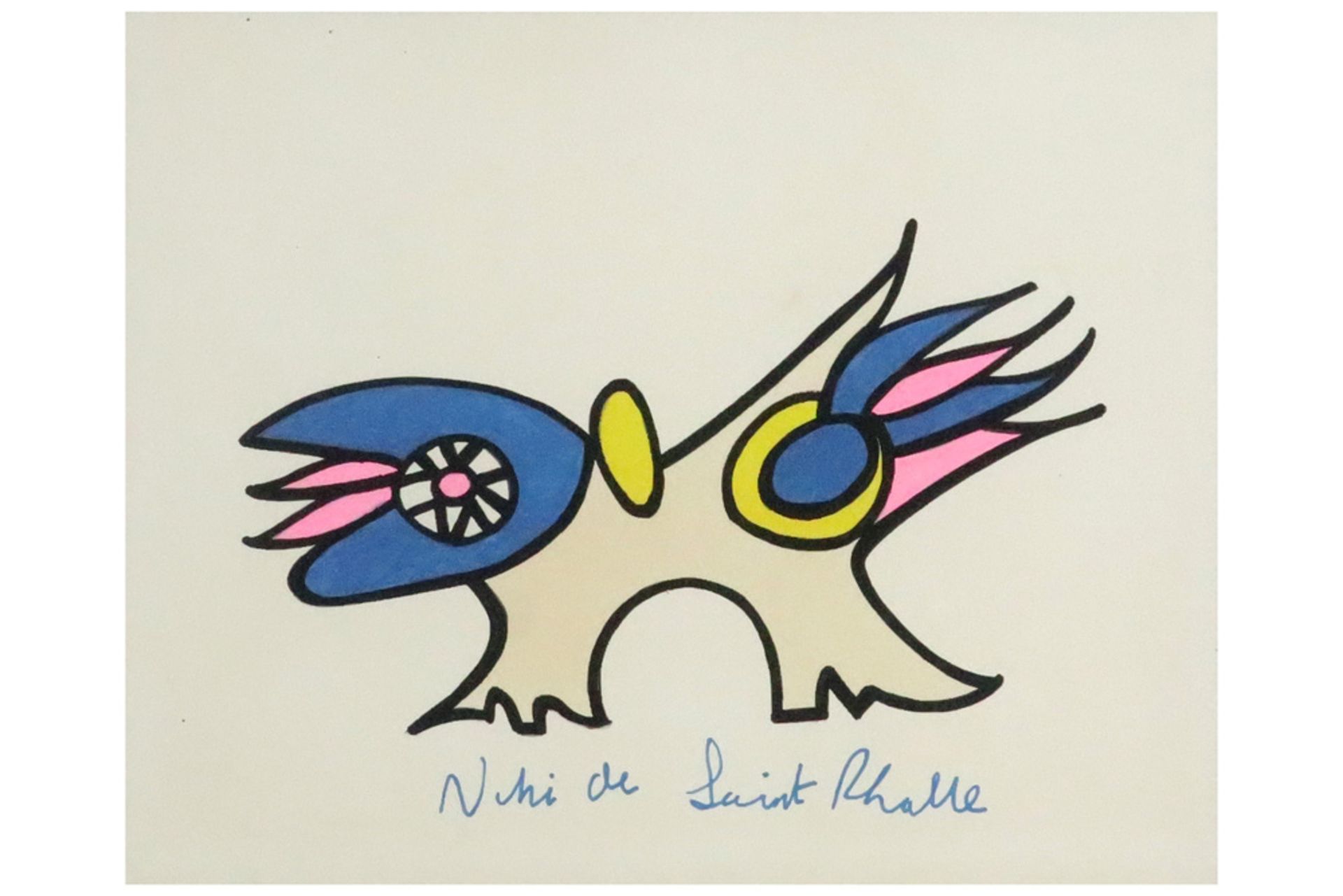 20th Cent. drawing in colors - signed / attributed to Niki de St Phalle || DE ST PHALLE NIKI (1930 -