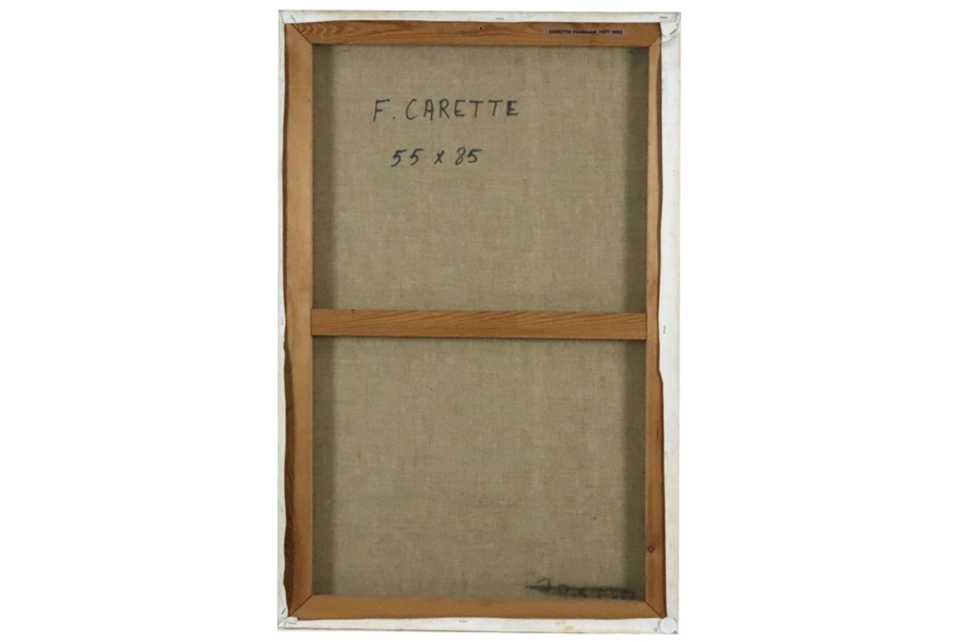 Fernand Carette signed oil on canvas - also signed on the back || CARETTE FERNAND (1921 - 2005) - Bild 3 aus 3