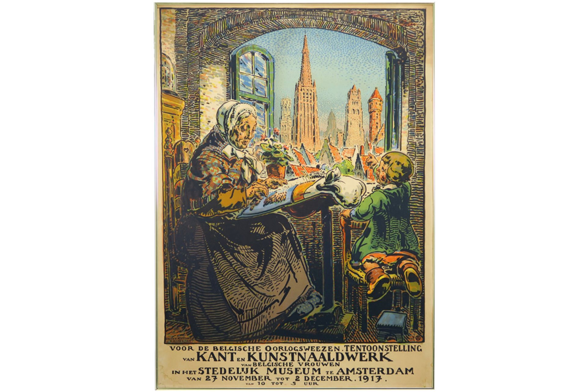 early 20th Cent. Belgian Alfred Ost lithograph printed in colors / poster || OST ALFRED (1884 - - Bild 2 aus 2