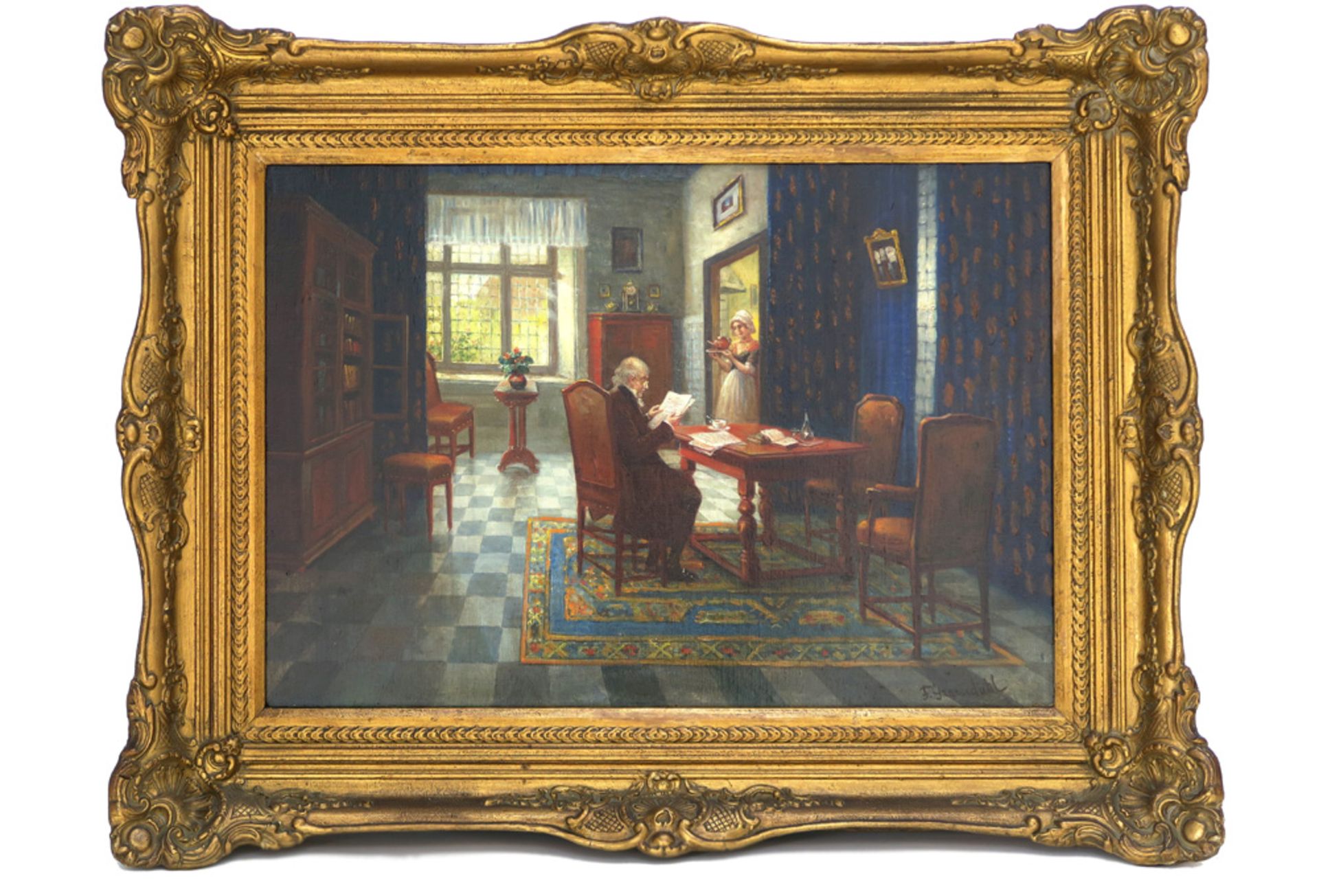 20th Cent. oil on canvas - signed F. Groendahl || GROENDAHL F. (vroeg 20° EEUW) olieverfschilderij - Image 3 of 4