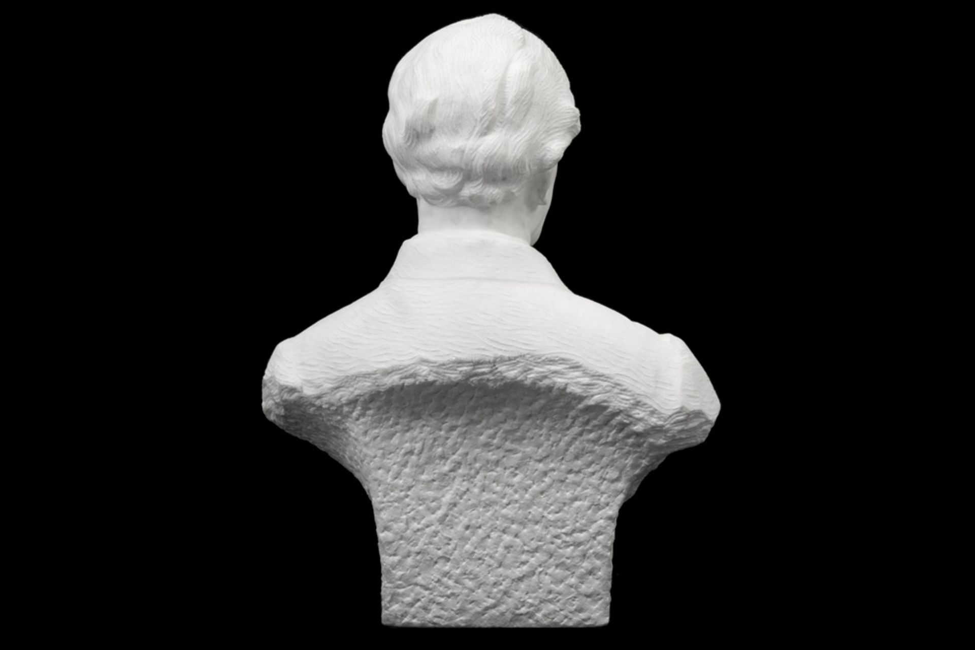 20th Cent. Belgian marble "man's bust" sculpture - signed Oscar Sinia || SINIA OSCAR (1877 - 1956) - Image 4 of 4