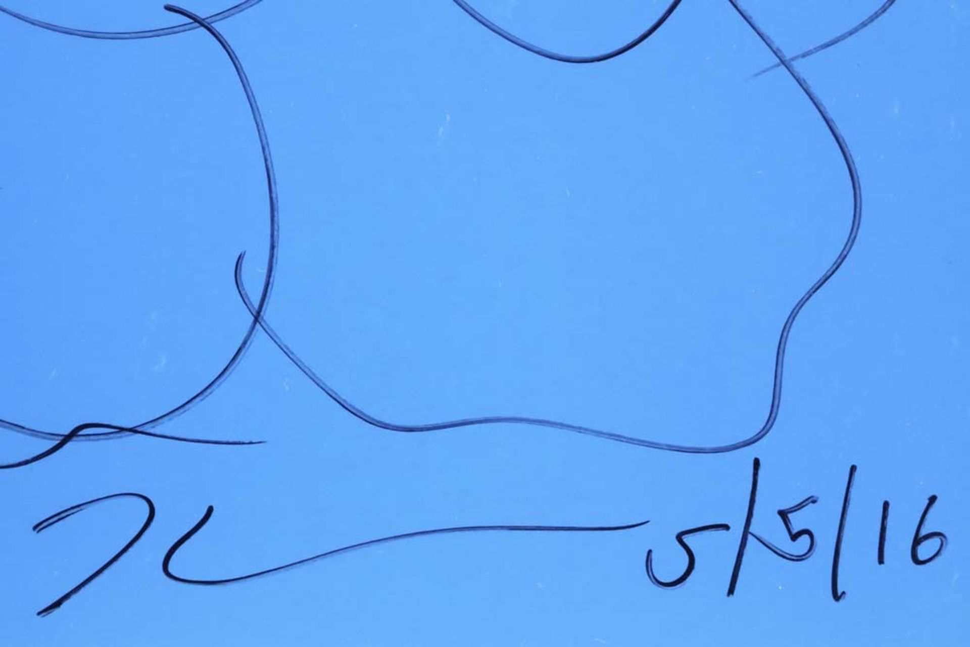Jeff Koons signed "Flowers" drawing in felt-tip pen on blue paper || KOONS JEFF (°1955) tekening - Bild 2 aus 3