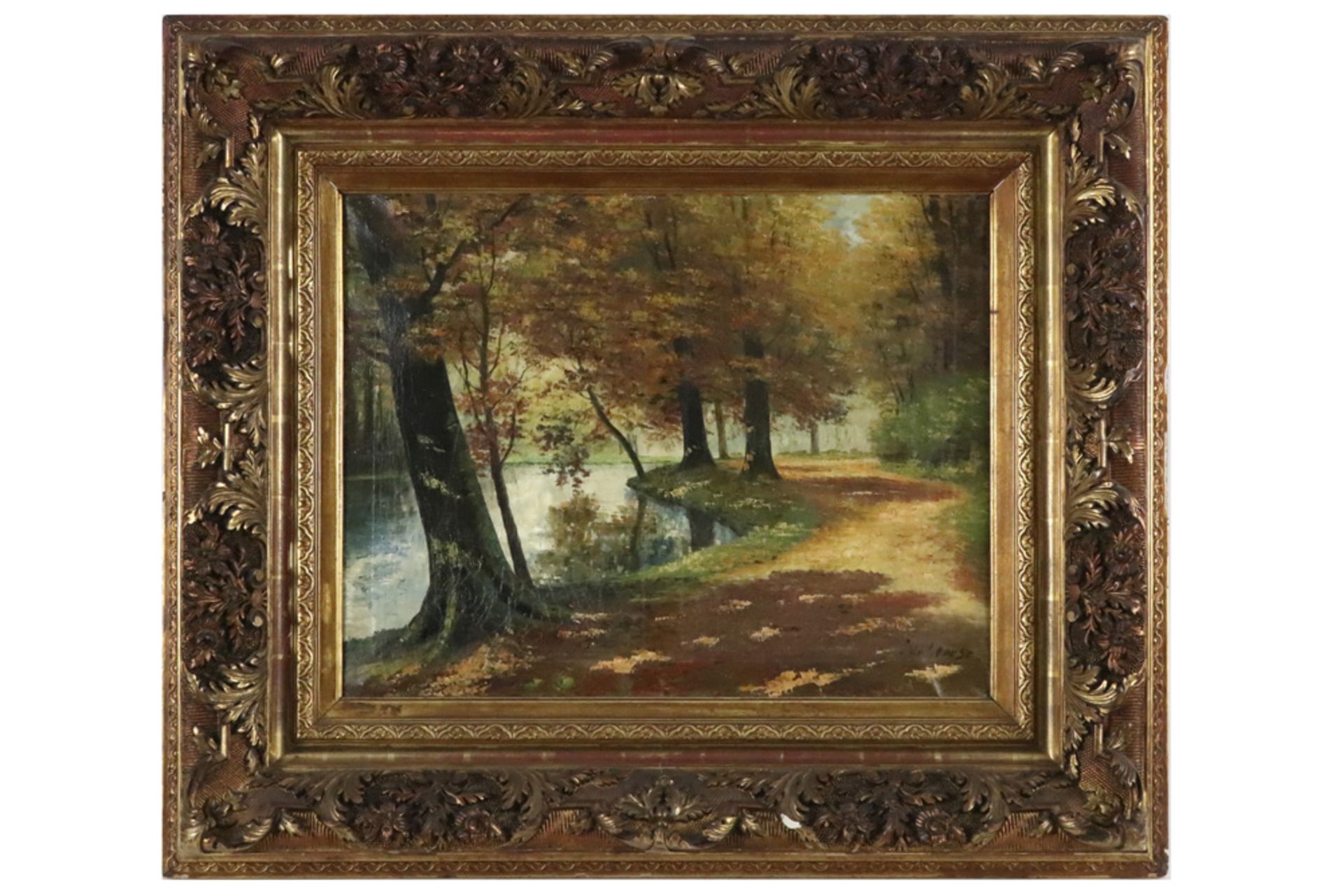 19th/20th Cent. Belgian oil on canvas - signed J. de Genèse || DE GENESE J olieverfschilderij op - Bild 3 aus 4