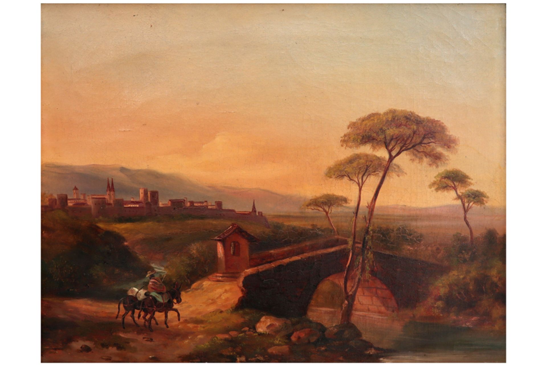 19th Cent. German oil on canvas probably with a Mexican landscape attributed to Johann Moritz