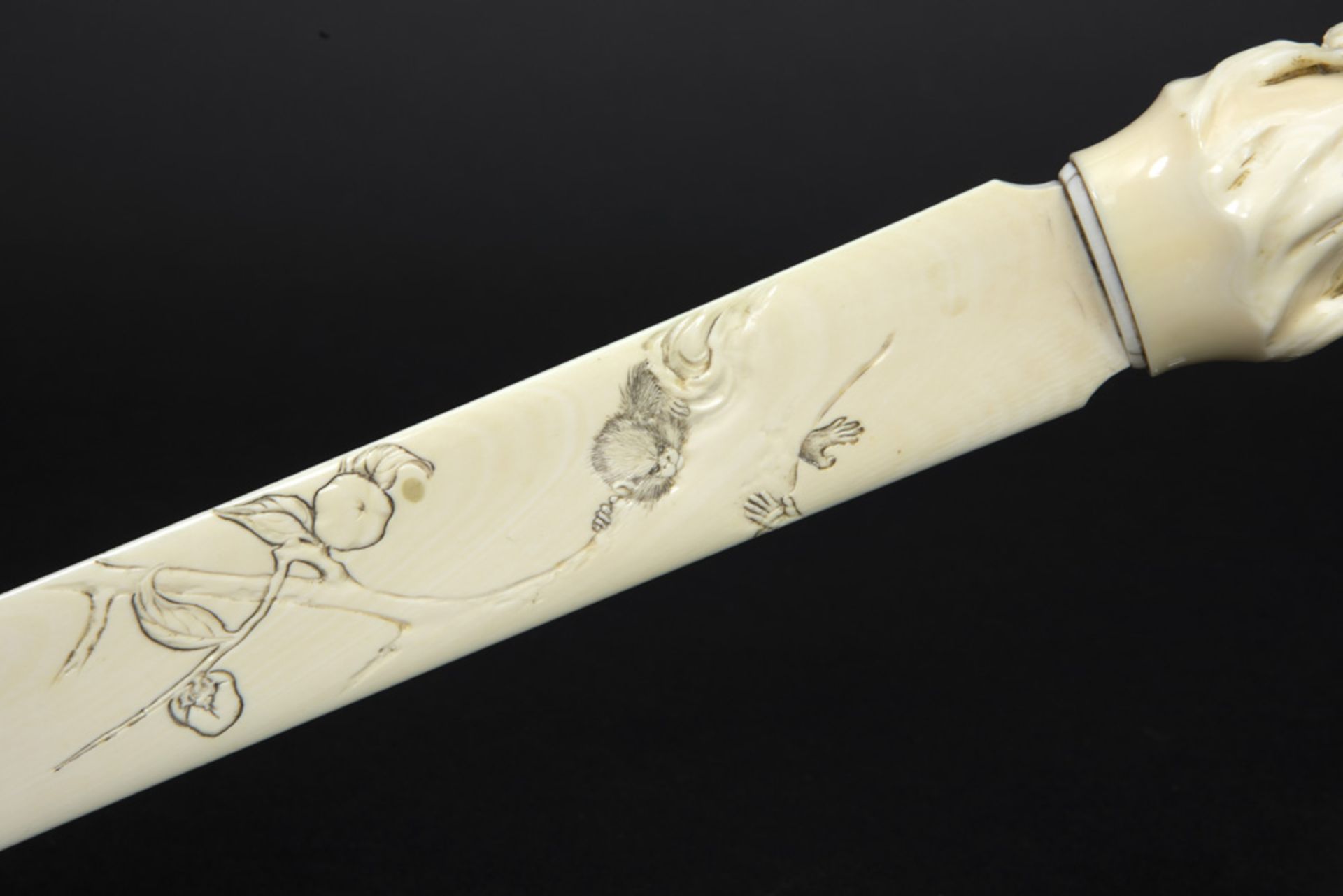 antique Japanese Meiji period ivory letter opener - with certificate || JAPAN - MEIJI-PERIODE - Image 5 of 5