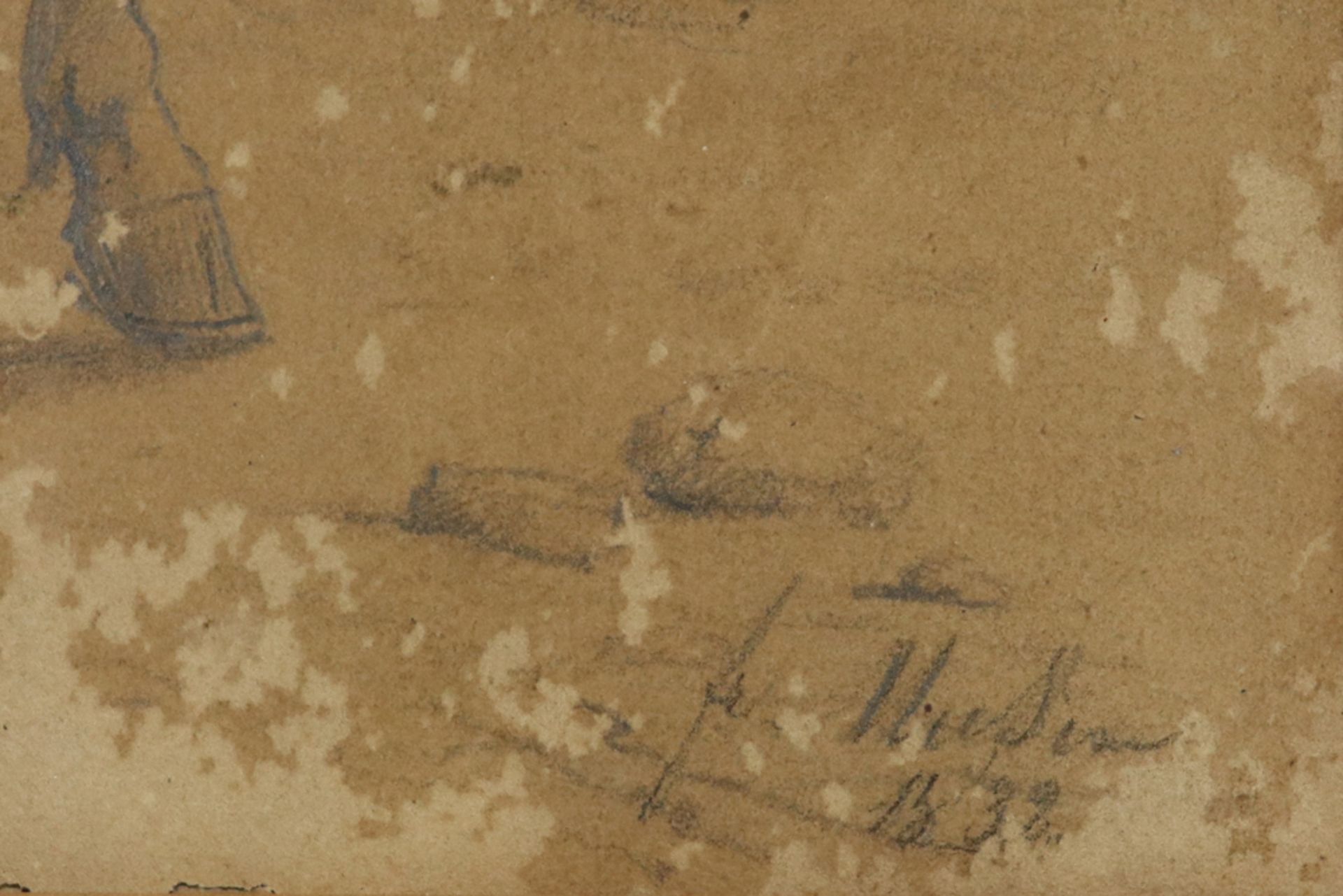 early 19th Cent. Belgian drawing - signed François Musin and dated 1832 this was the first drawing - Bild 2 aus 3