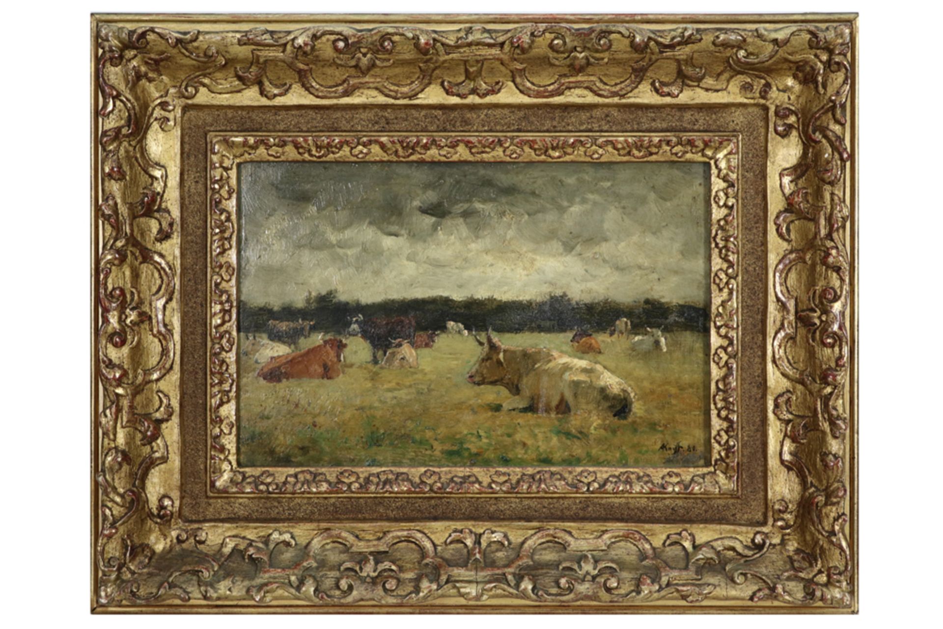 19th Cent. A.Knyff signed oil on panel - dated (18) 80 || Negentiende eeuws olieverfschilderij op - Bild 3 aus 4