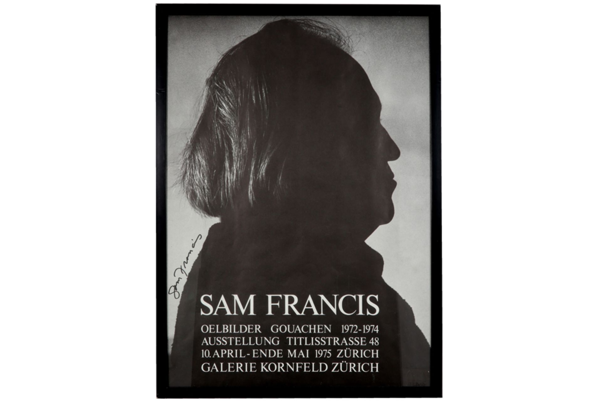 quite rare Sam Francis signed poster of the exhibition of oilpaintings and gouaches of 1972/1974 - Bild 3 aus 3