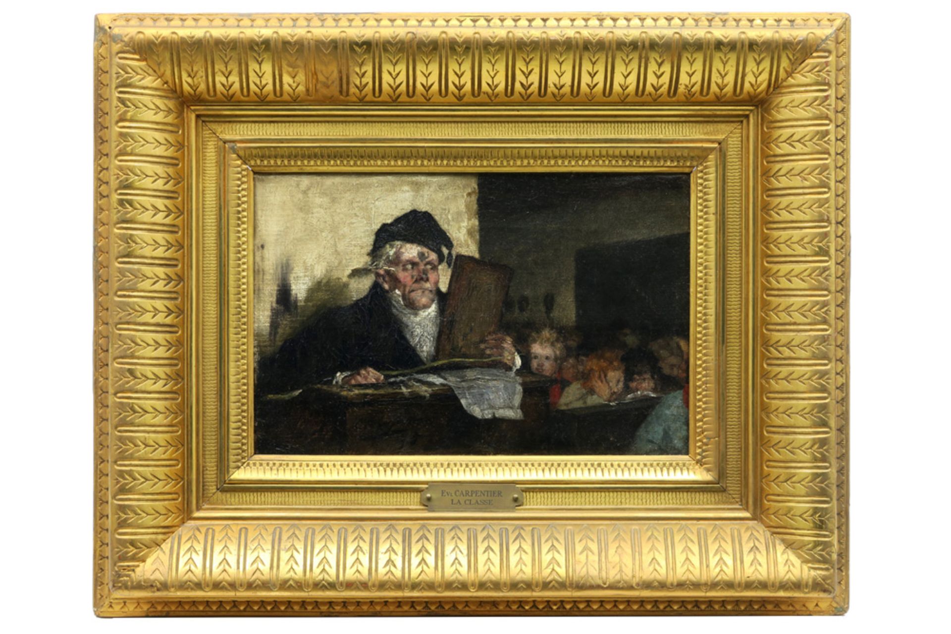 19th Cent. Belgian oil on canvas - signed Evariste Carpentier || CARPENTIER EVARISTE (1845 - 1922) - Image 3 of 4