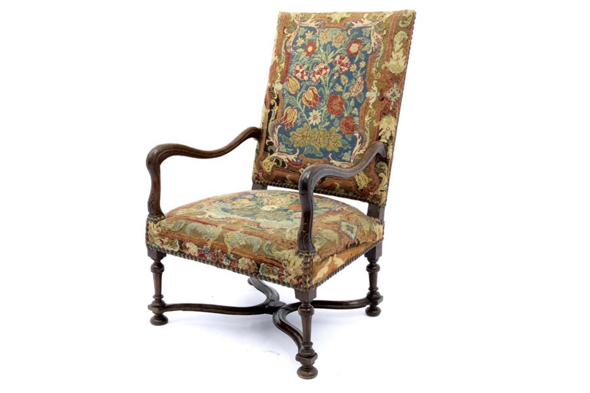 early 18th Cent. French armchair in oak from the Regency period (between Louis XIV and Louis