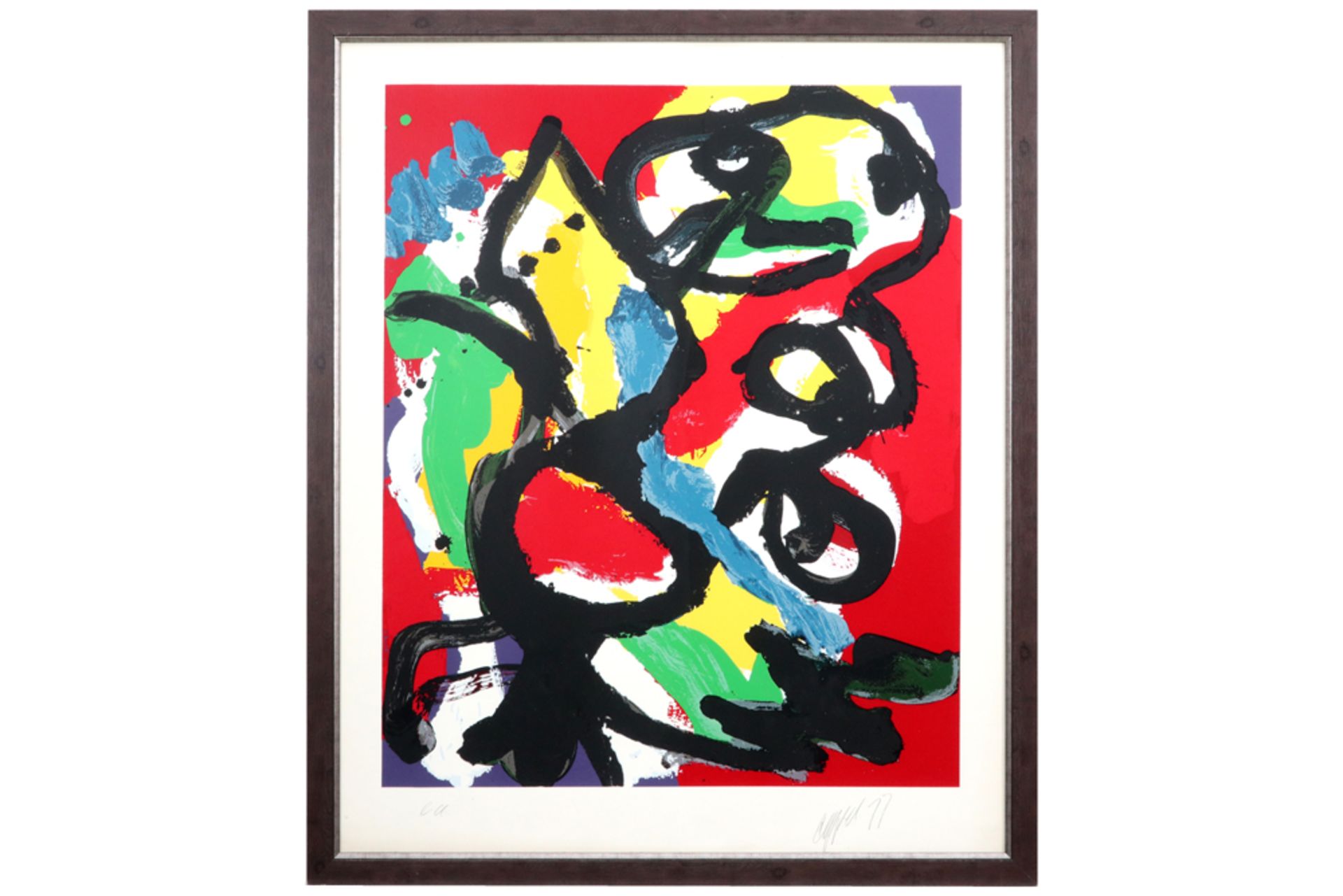 Karel Appel signed and (19)77 dated lithograph printed in colors from the "Seven Summer Days" - Image 3 of 3