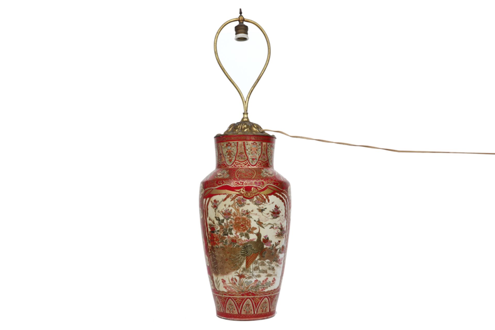antique Japanese Kutani vase in porcelain, made into a lamp || Antieke Japanse Kutani - vaas in - Bild 3 aus 4