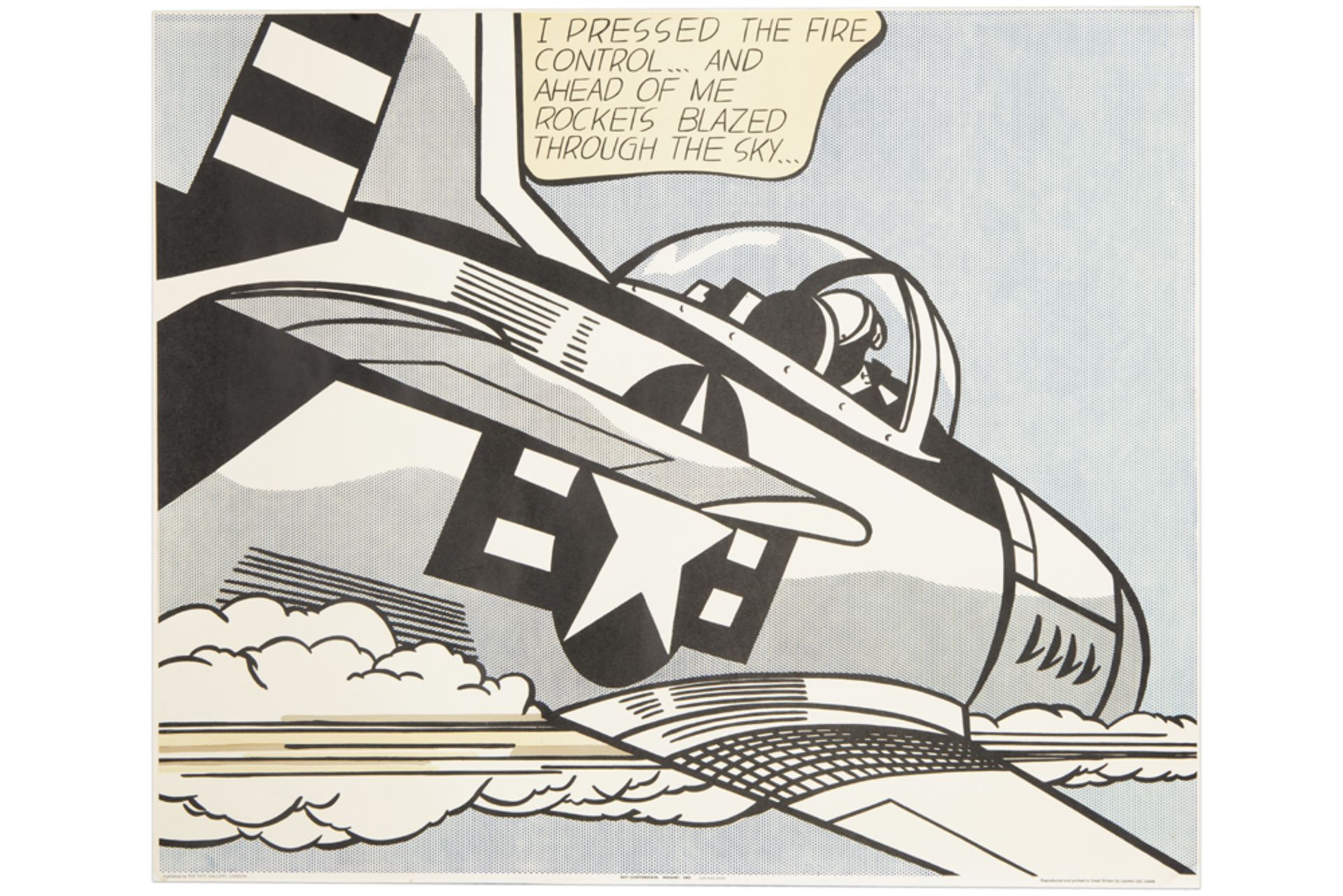 Roy Lichtenstein signed "Whaam !" diptych of offset lithographs printed in colors - dd 1963 prov : - Image 2 of 10