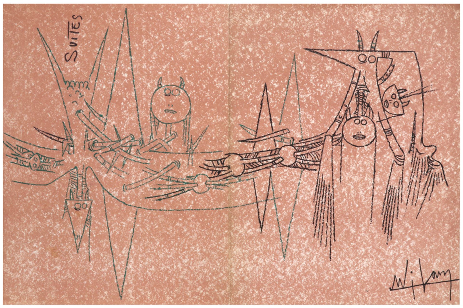 Wilfredo Lam "N° 3 Galeri Krüger" portfolio dd 1963 with five lithographs || LAM WILFREDO (1902 - - Image 2 of 8