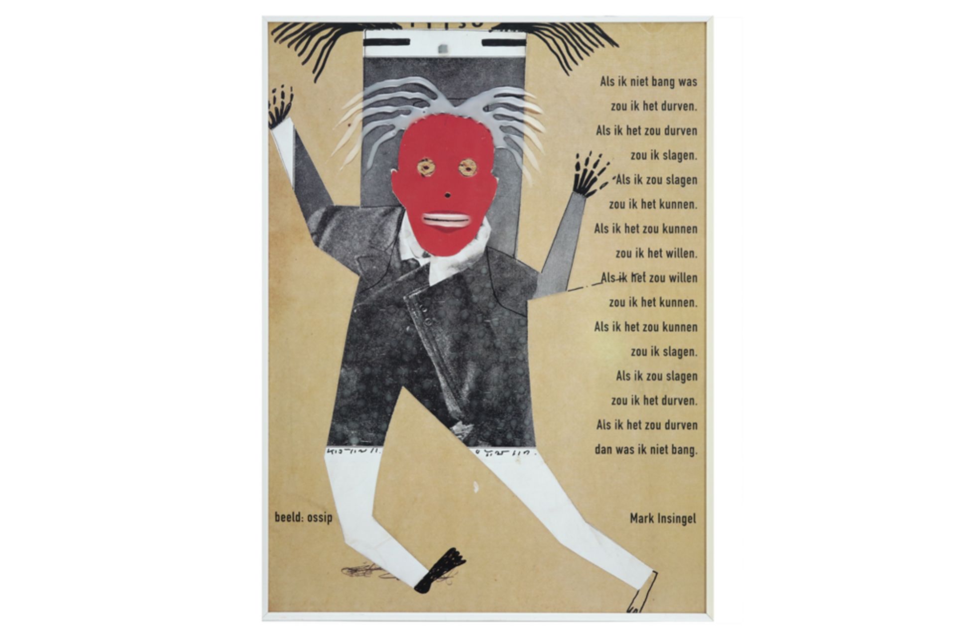 poster with a poem by Marc Insingel & Ossip || INSINGEL MARC (° 1935) 1935) & OSSIP (° 1952) affiche - Bild 2 aus 2