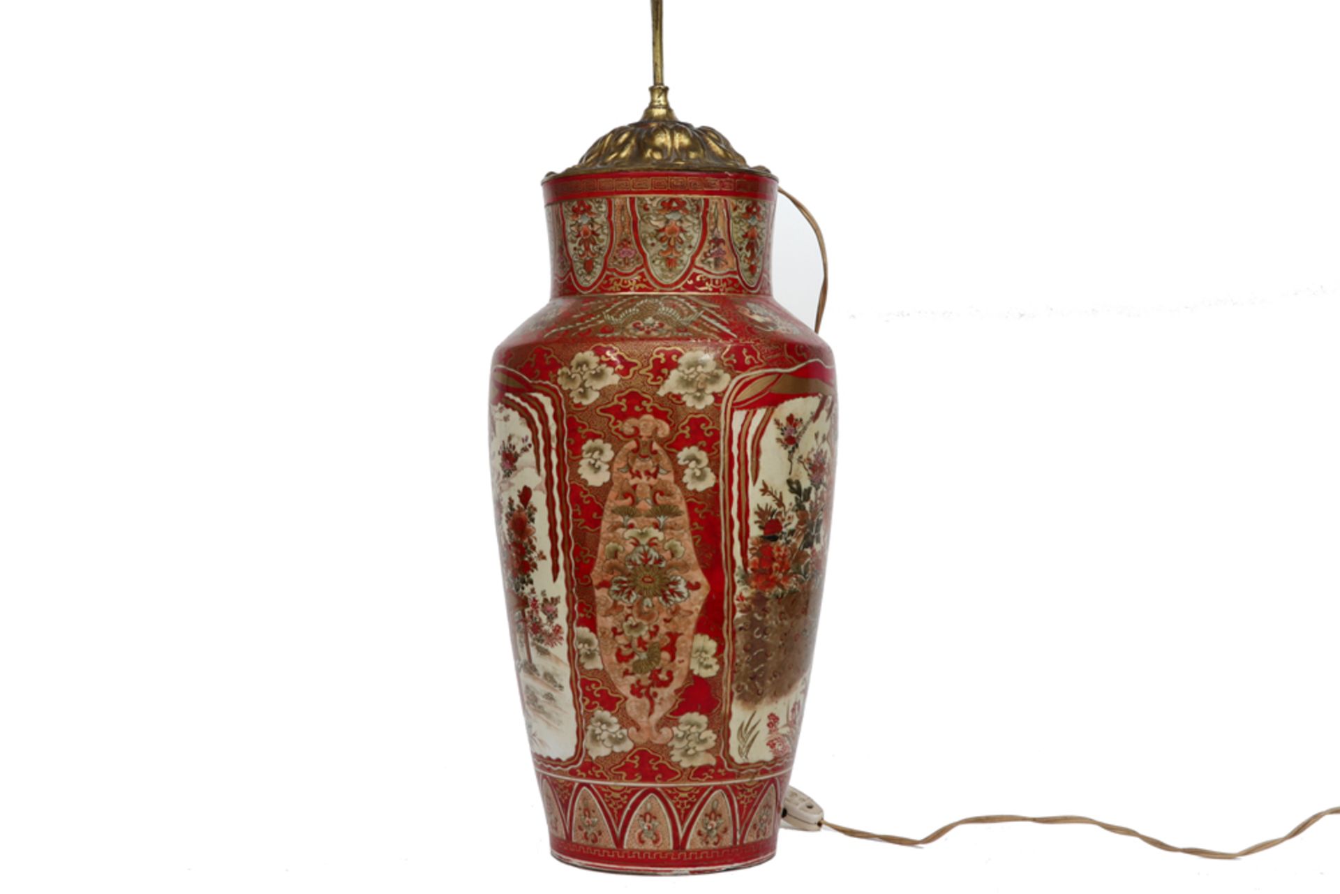 antique Japanese Kutani vase in porcelain, made into a lamp || Antieke Japanse Kutani - vaas in - Bild 2 aus 4