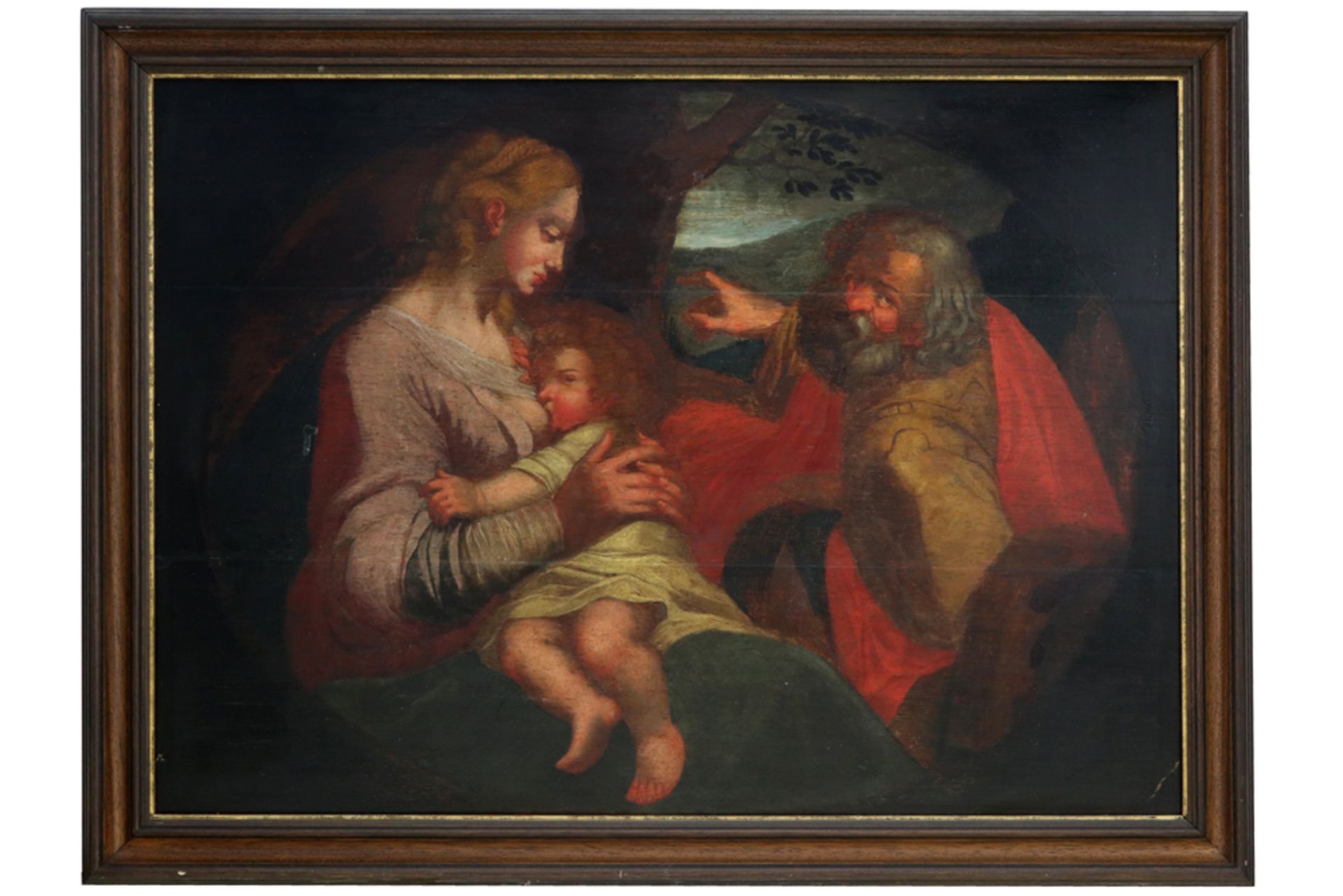 17th Cent. Flemish oil on panel || VLAANDEREN - 17° EEUW olieverfschilderij op paneel : "Heilige - Bild 2 aus 3