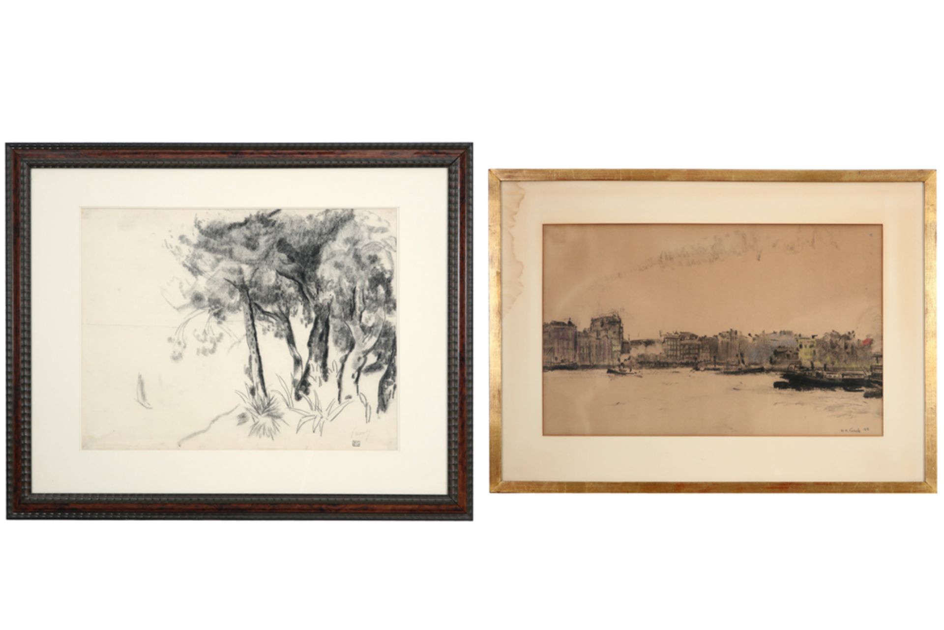 two 20th Cent. Belgo-Dutch drawings - one signed Willem Paerels and dated 1915 and one with a