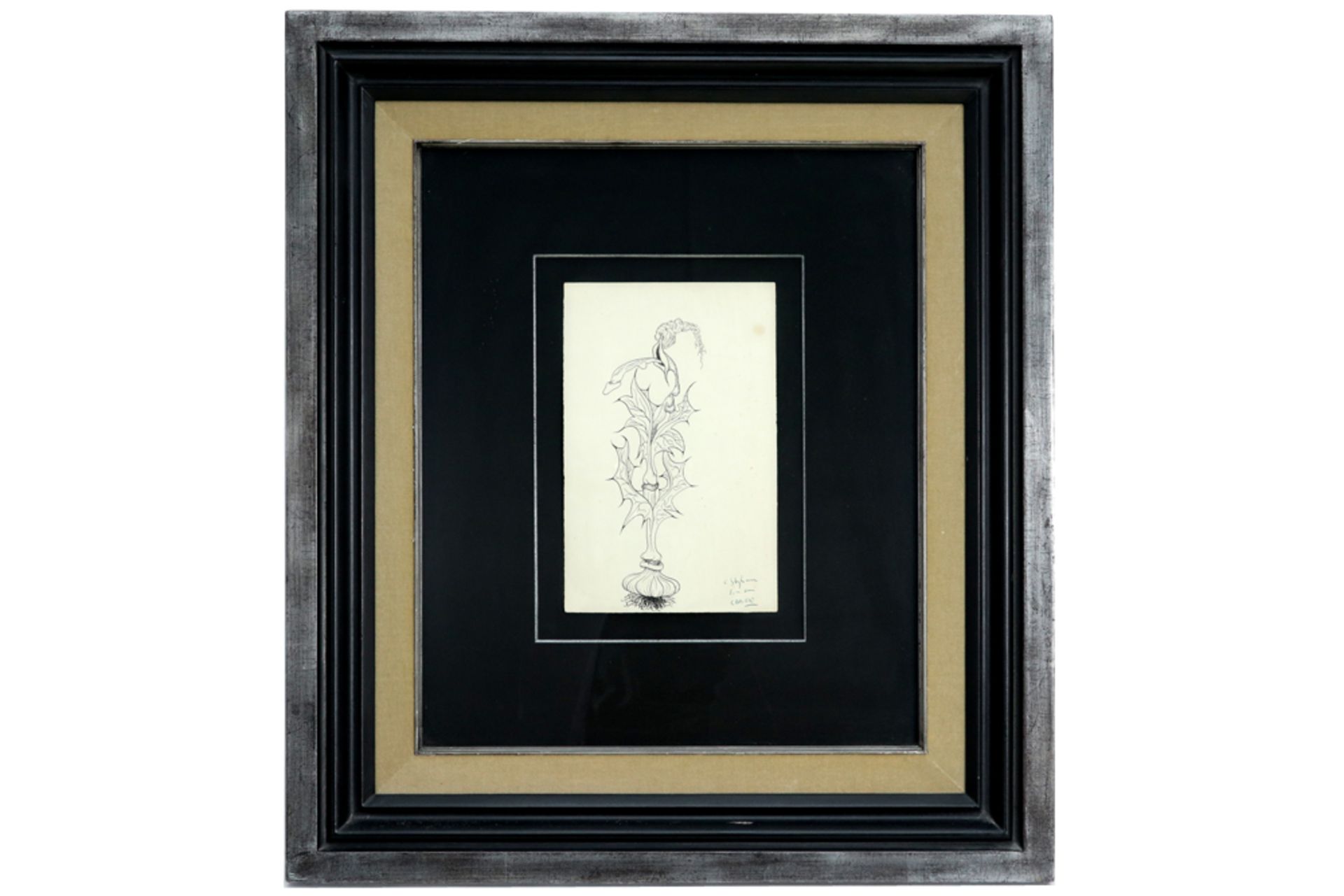 Félix Labisse drawing with a surreal composition - signed and with dedication || LABISSE FÉLIX (1905 - Bild 3 aus 4