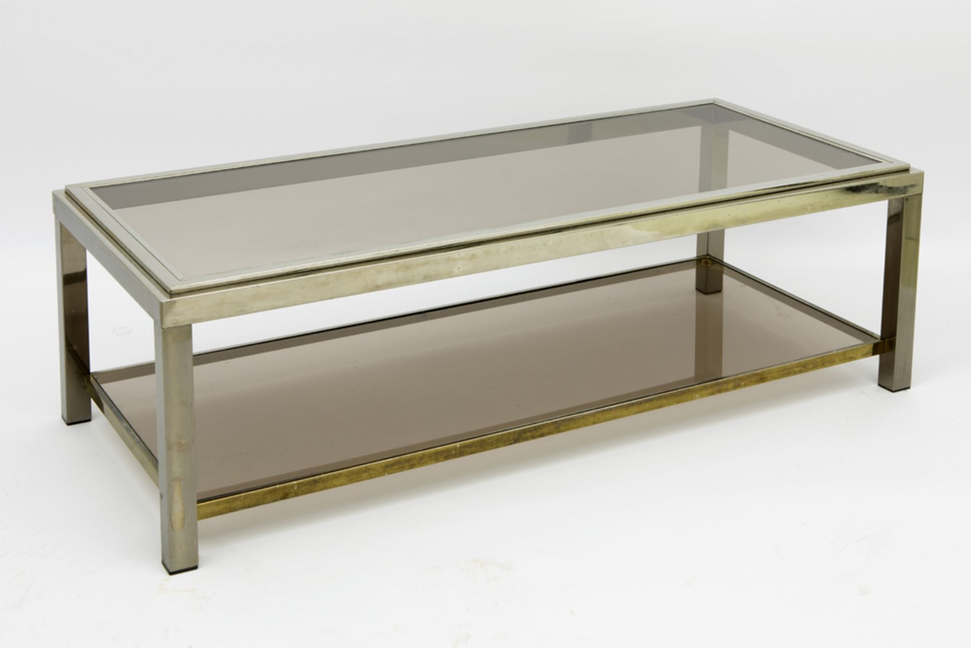 seventies Belgachrome fancy table in metal and glass || BELGACHROME seventies' design salontafel
