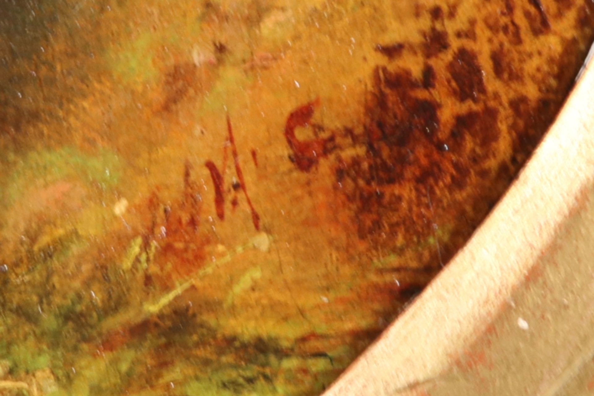 19th Cent. probably French oval oil on panel with a HC monogram || Allicht Frans 19°eeuws ovaal - Bild 2 aus 4