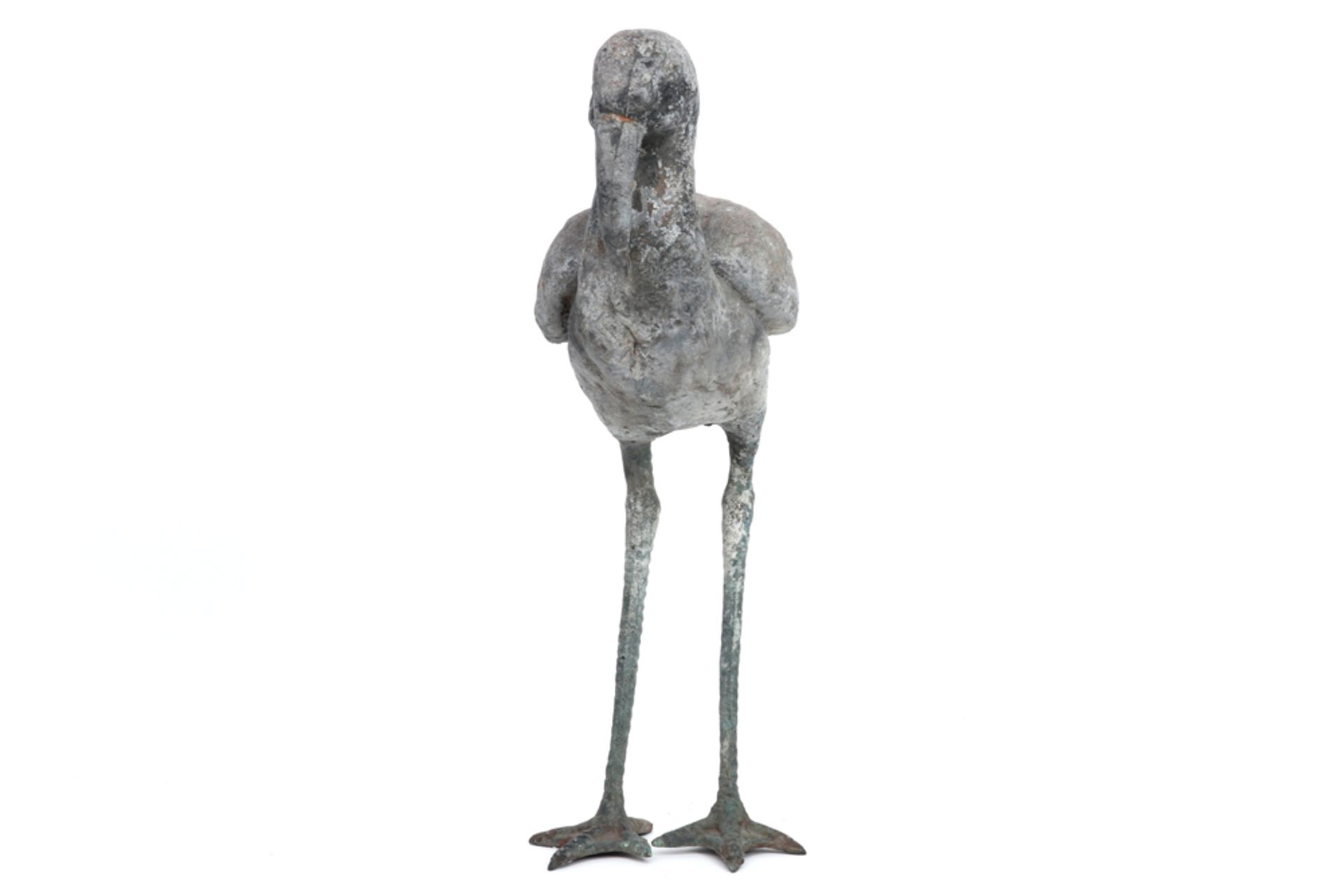 antique garden sculpture in lead || Antieke tuinsculptuur in lood : "Vogel" - hoogte : 42,5 cm - Bild 4 aus 5