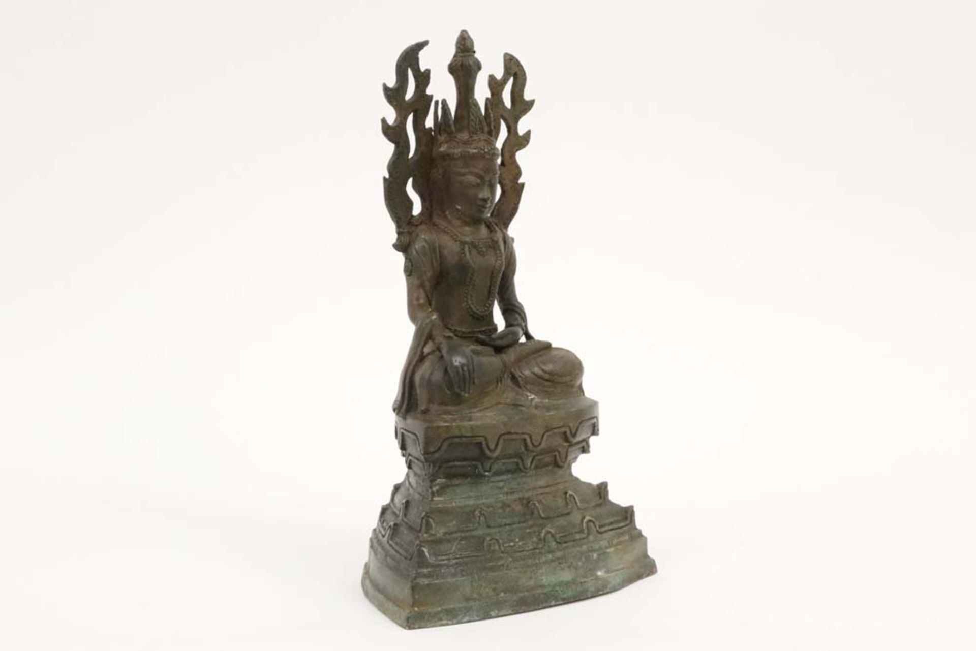 oriental "Buddha" sculpture in bronze || Oosterse sculptuur in brons : "Boeddha" - hoogte en breedte - Bild 3 aus 4