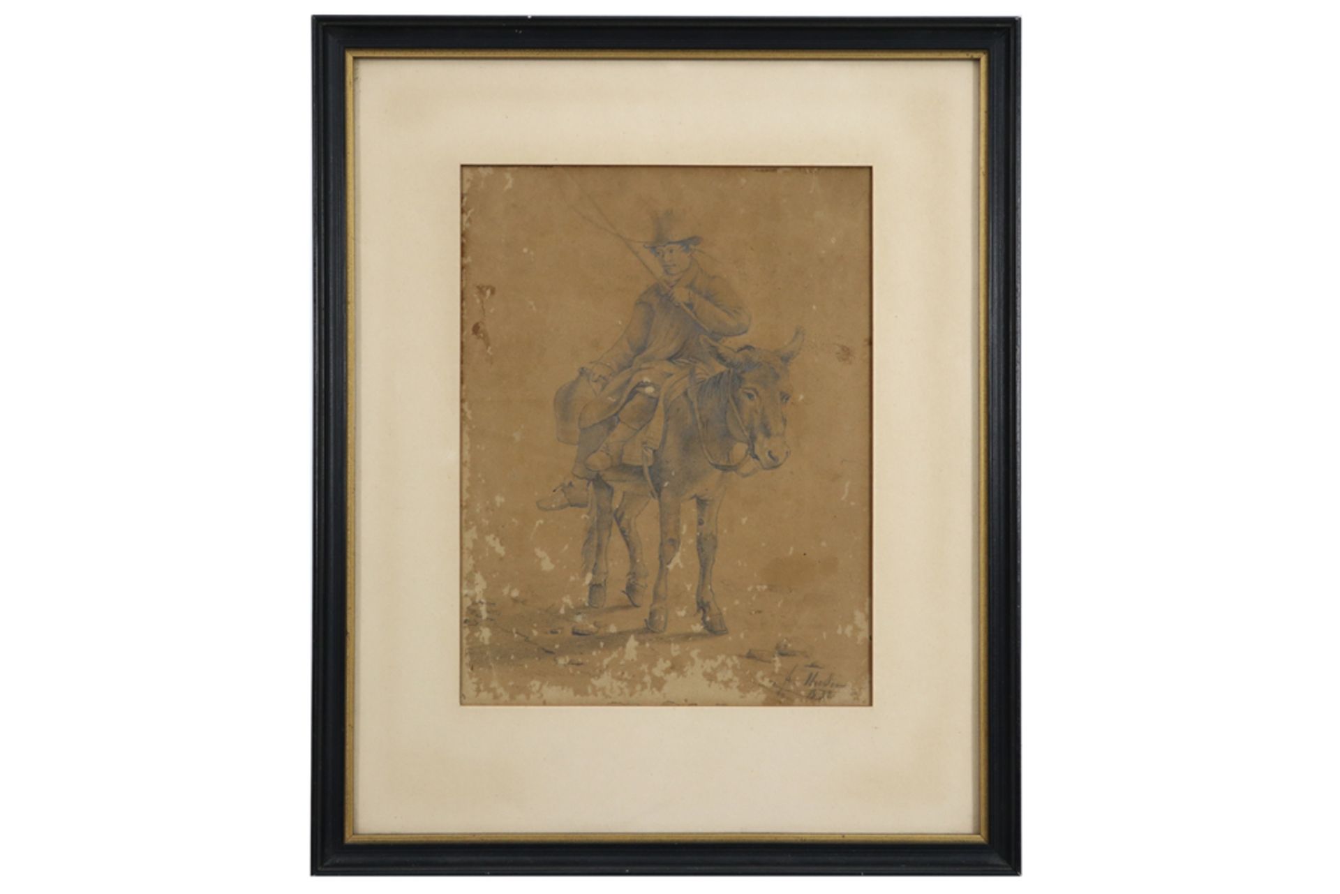 early 19th Cent. Belgian drawing - signed François Musin and dated 1832 this was the first drawing - Bild 3 aus 3