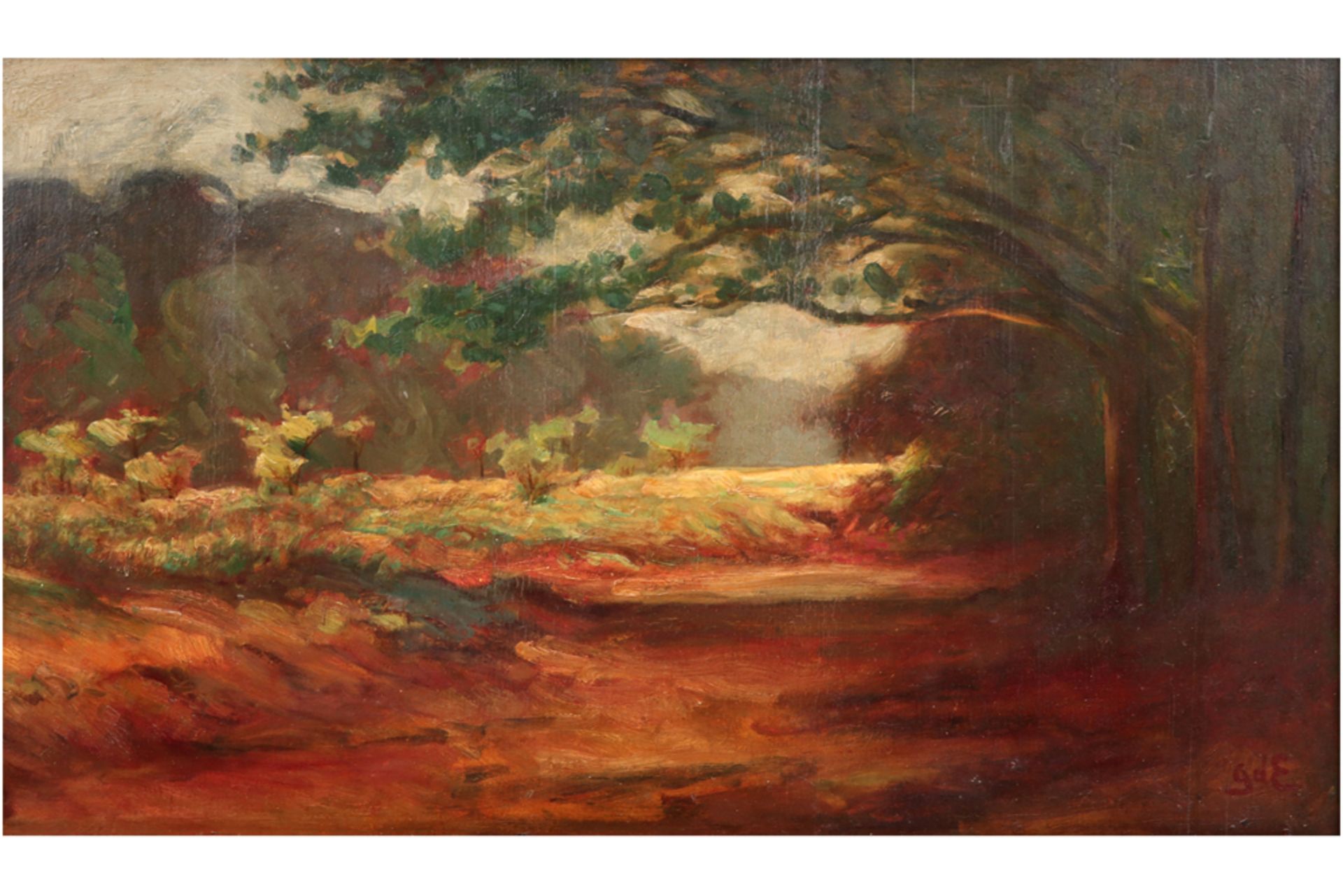 19th/20th Cent. French Landscape oil on panel - with the monogram of Georges d'Espagnat || D'