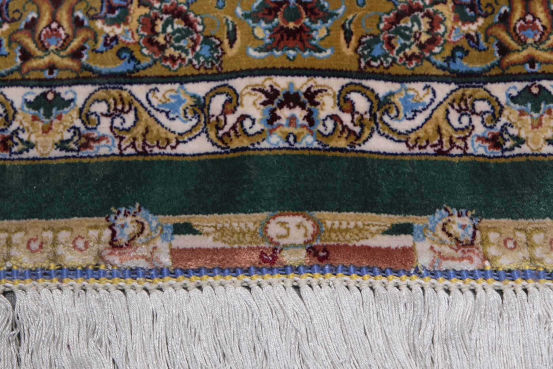 Persian presumably Teheran rug in silk || Zeer fijn Perzisch Teheran (?) tapijt in zijde op zijde - Bild 3 aus 3