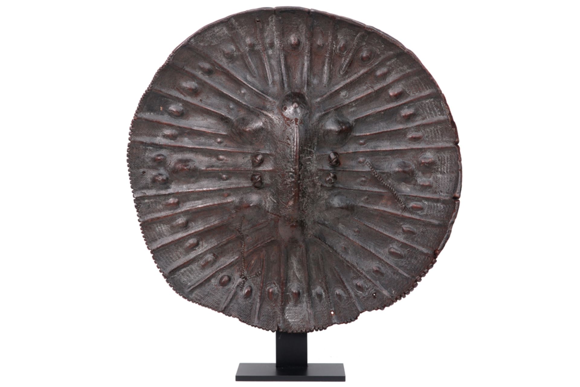 early 20th Cent. Ethiopian "Amarro Arussi" hippopotamus leather shield || AFRIKA / ETHIOPIË -