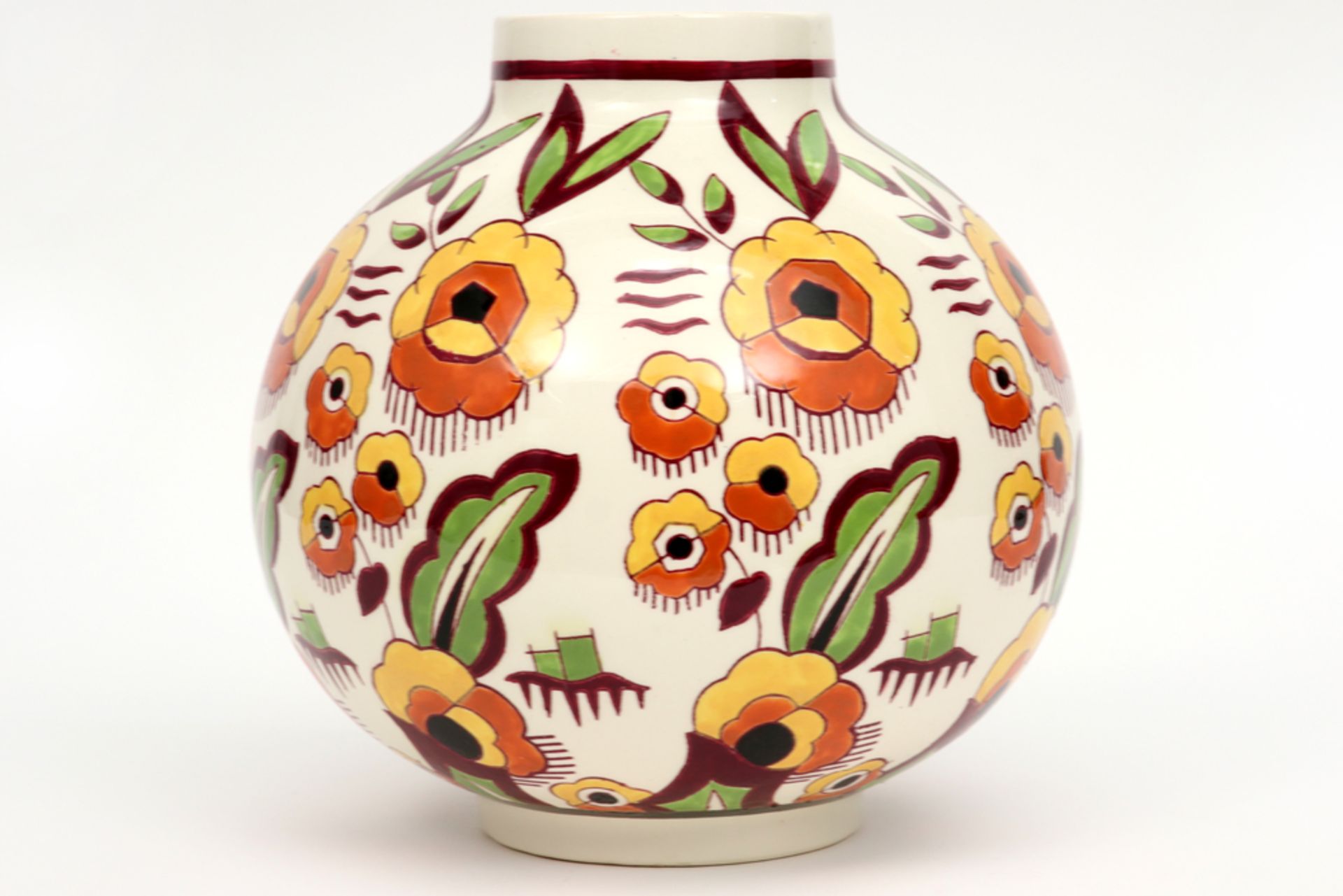 Belgian Art Deco vase in ceramic marked Keramis dd 1930 || Art Deco-vaas in faïence, gemerkt " - Bild 2 aus 5