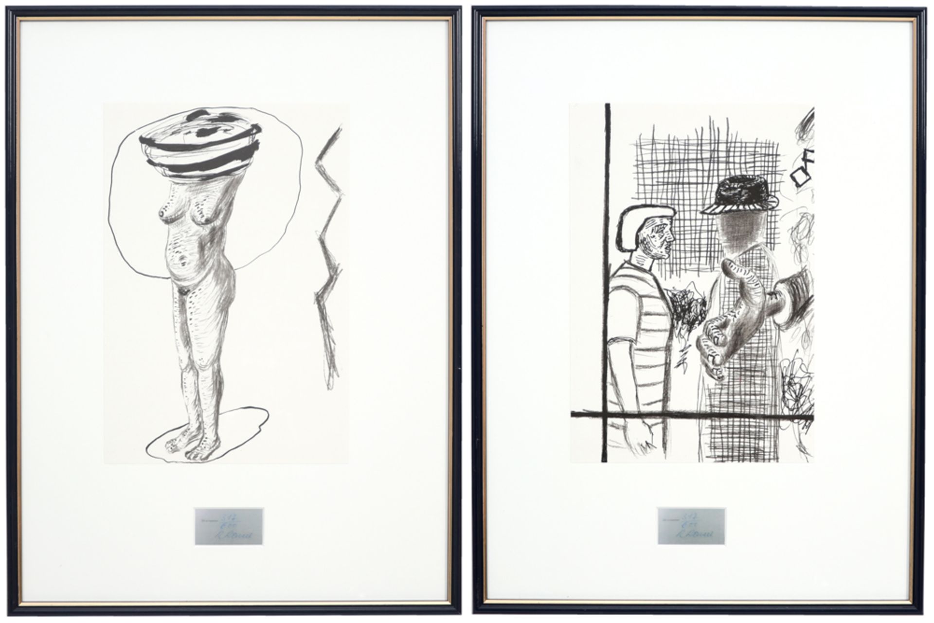 two Roger Raveel prints from the eight book of the Series 1981, edited by "Kalamiteit" || RAVEEL
