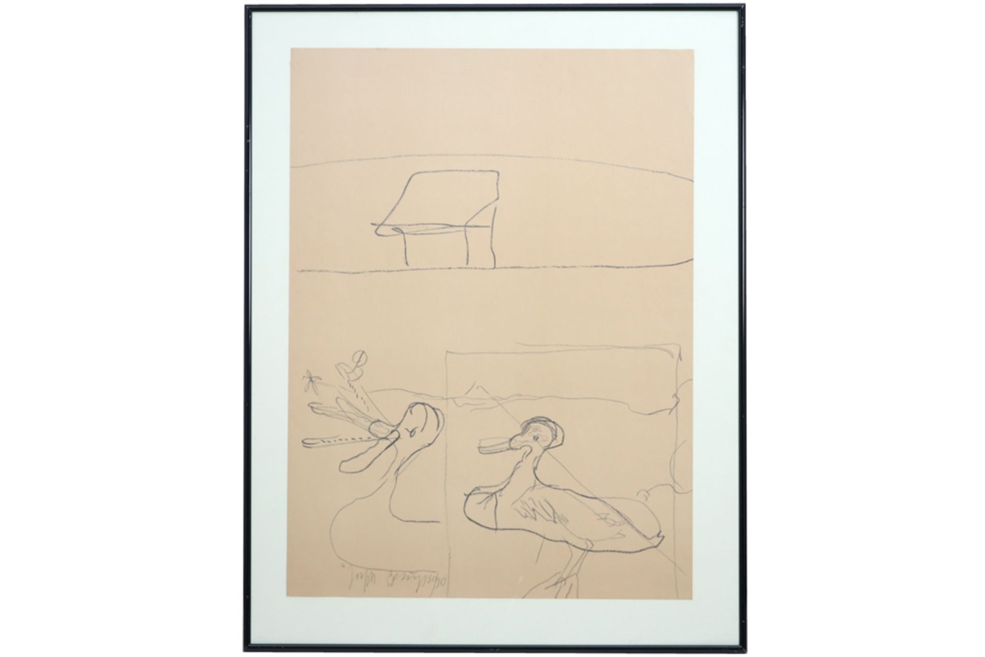 Joseph Beuys signed "Geschnatter Unterhalb der Hütte / Quacking underneath the hut (Triptychon)" - Image 3 of 3