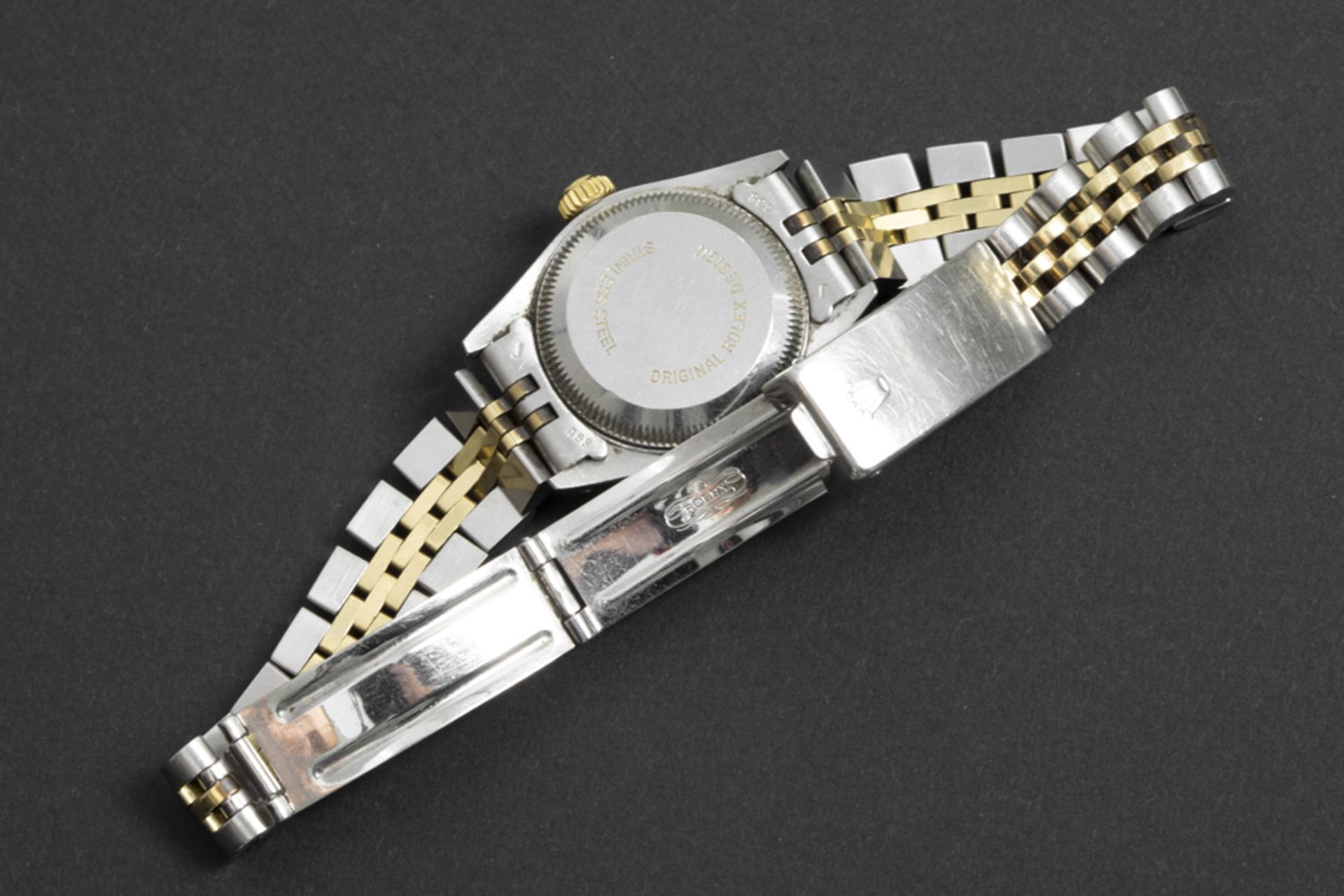 completely original automatic "Rolex Oyster Perpetual Date" ladies' wristwatch in steel and yellow - Image 2 of 2