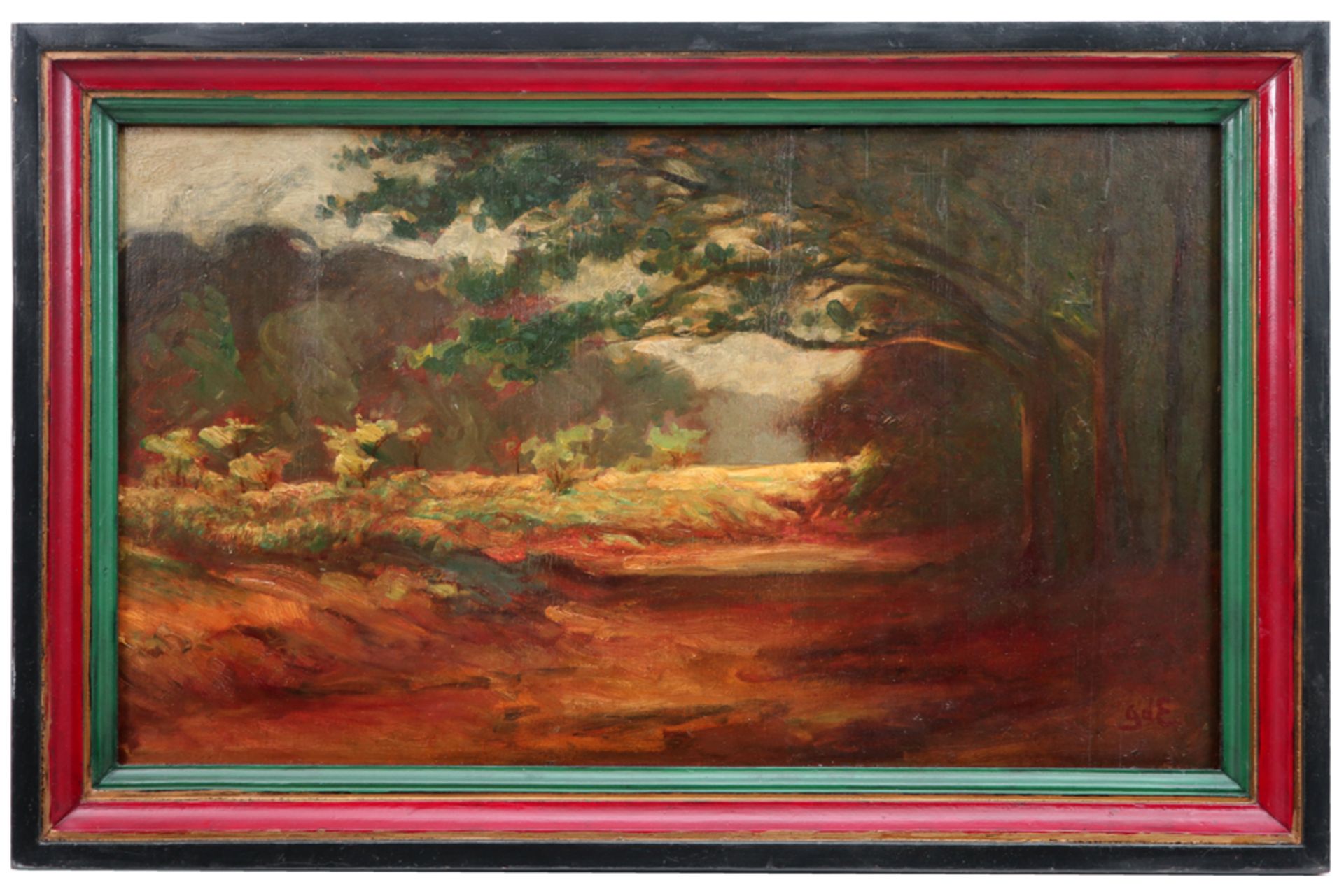 19th/20th Cent. French Landscape oil on panel - with the monogram of Georges d'Espagnat || D' - Bild 3 aus 4