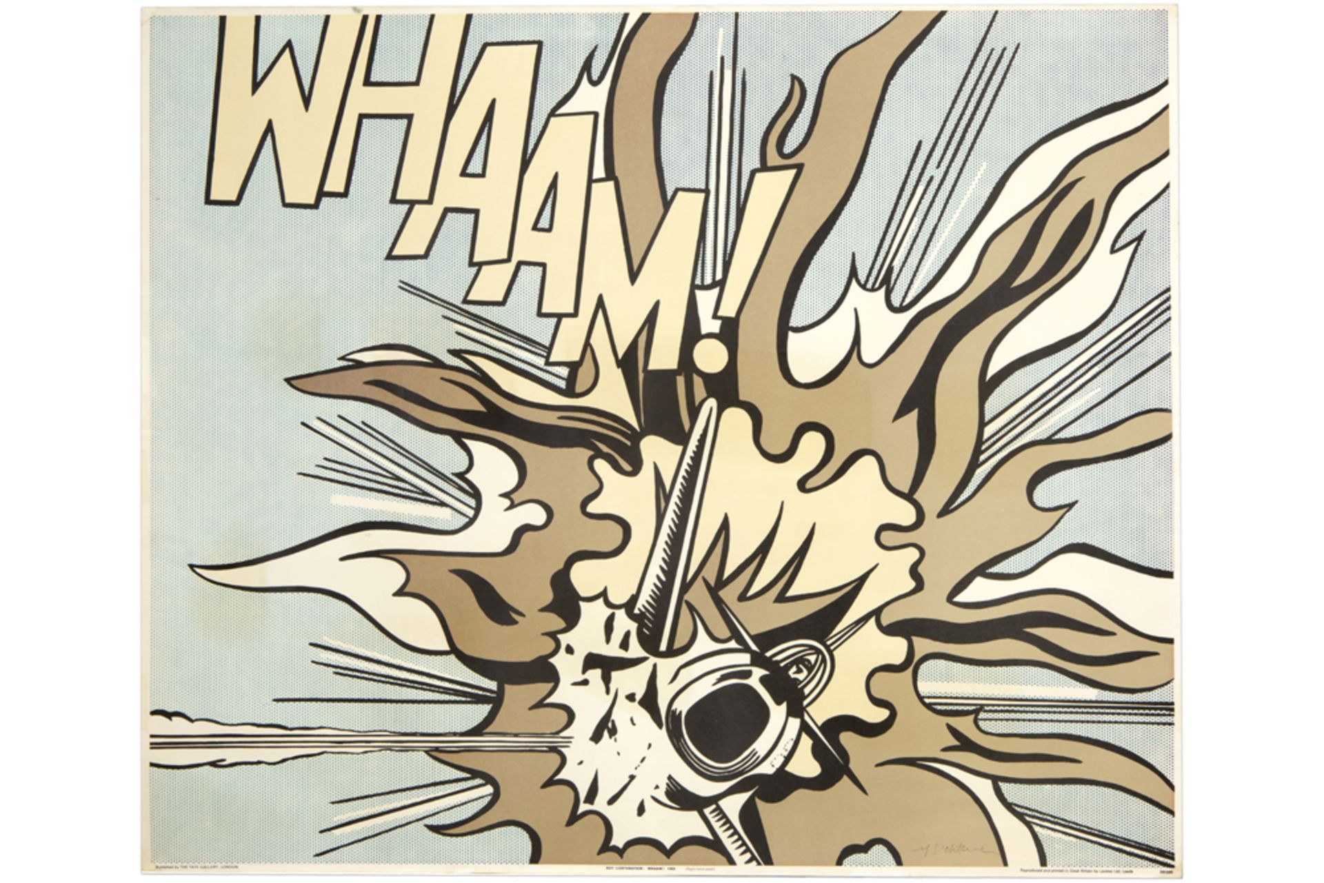 Roy Lichtenstein signed "Whaam !" diptych of offset lithographs printed in colors - dd 1963 prov : - Image 7 of 10