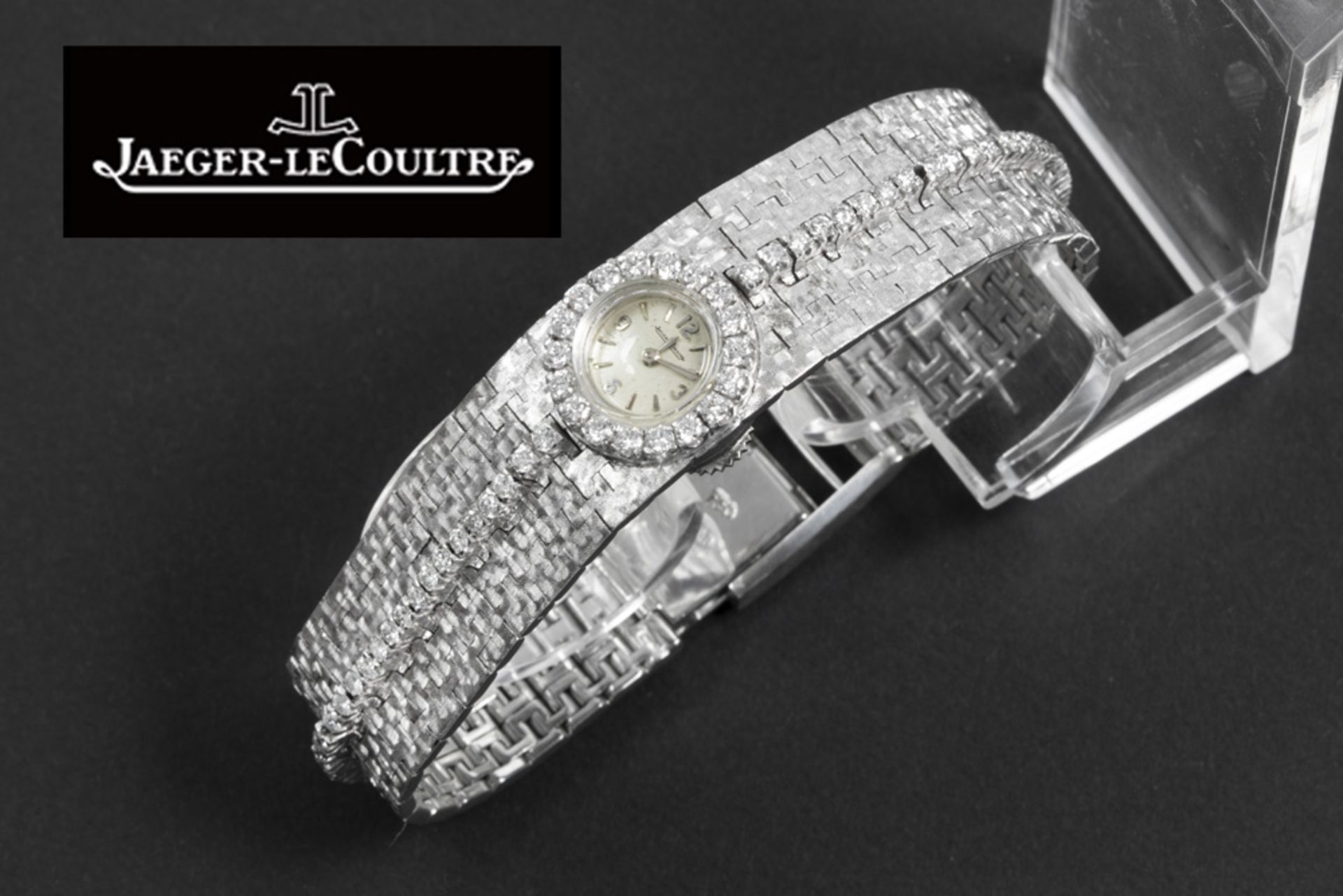 vintage "Jaeger-Le Coultre" marked ladies' watch white gold (18 carat) with backwinder and with a - Image 3 of 3