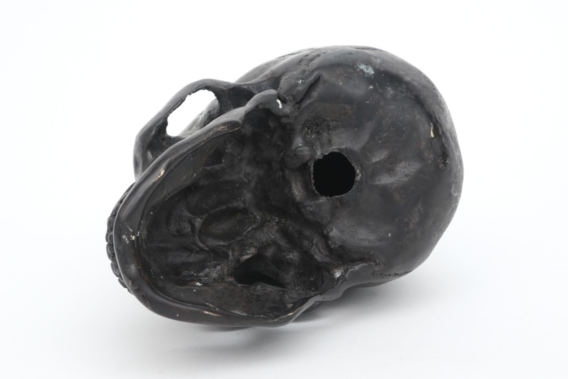 bronze Memento Mori skull || Memento Mori - schedel in brons met mooie patine - 13 x 19 x 10 cm - Bild 3 aus 4