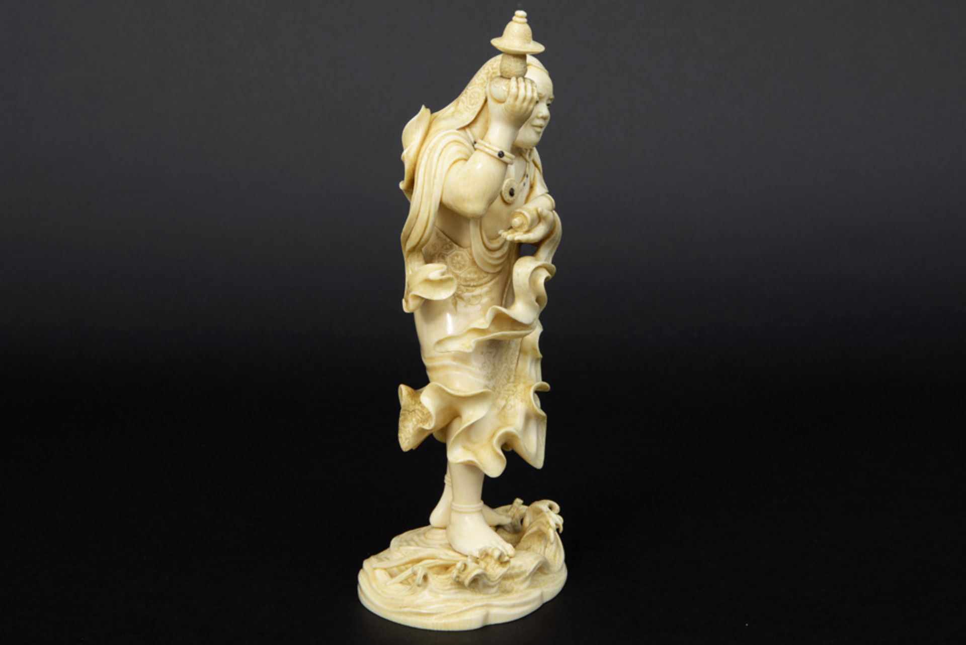 antique Japanese Meiji period sculpture in ivory - marked - with certificate || Antieke Japanse - Bild 2 aus 5