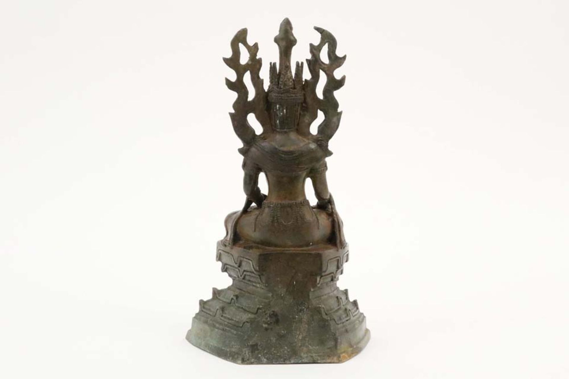 oriental "Buddha" sculpture in bronze || Oosterse sculptuur in brons : "Boeddha" - hoogte en breedte - Image 2 of 4