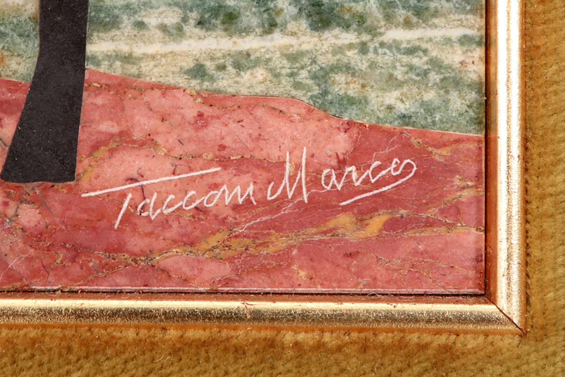 20th Cent. Italian Marco Tacconi signed pietra dura mosaic || TACCONI MARCO (° 1929) pietra dura- - Bild 2 aus 3