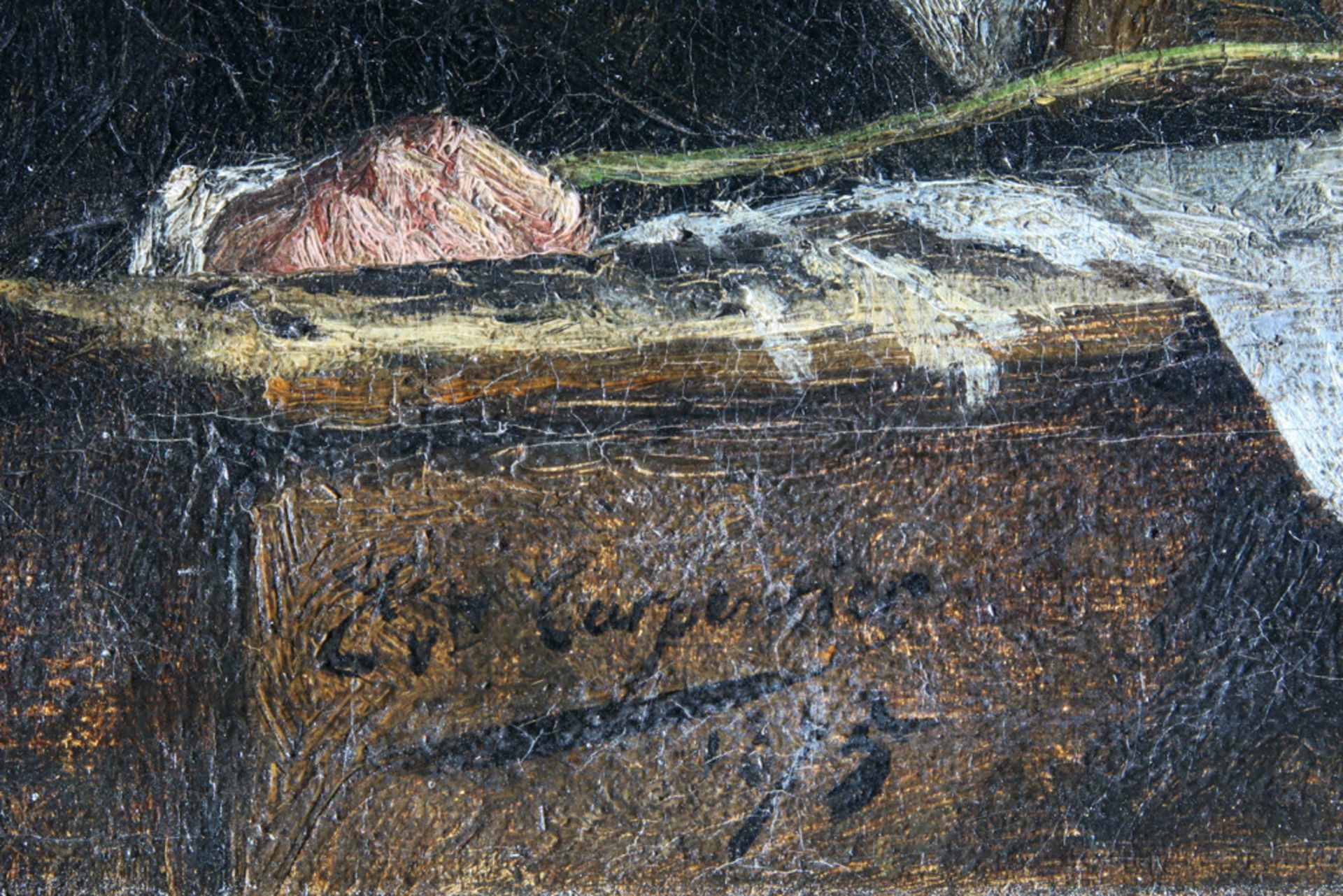 19th Cent. Belgian oil on canvas - signed Evariste Carpentier || CARPENTIER EVARISTE (1845 - 1922) - Image 2 of 4