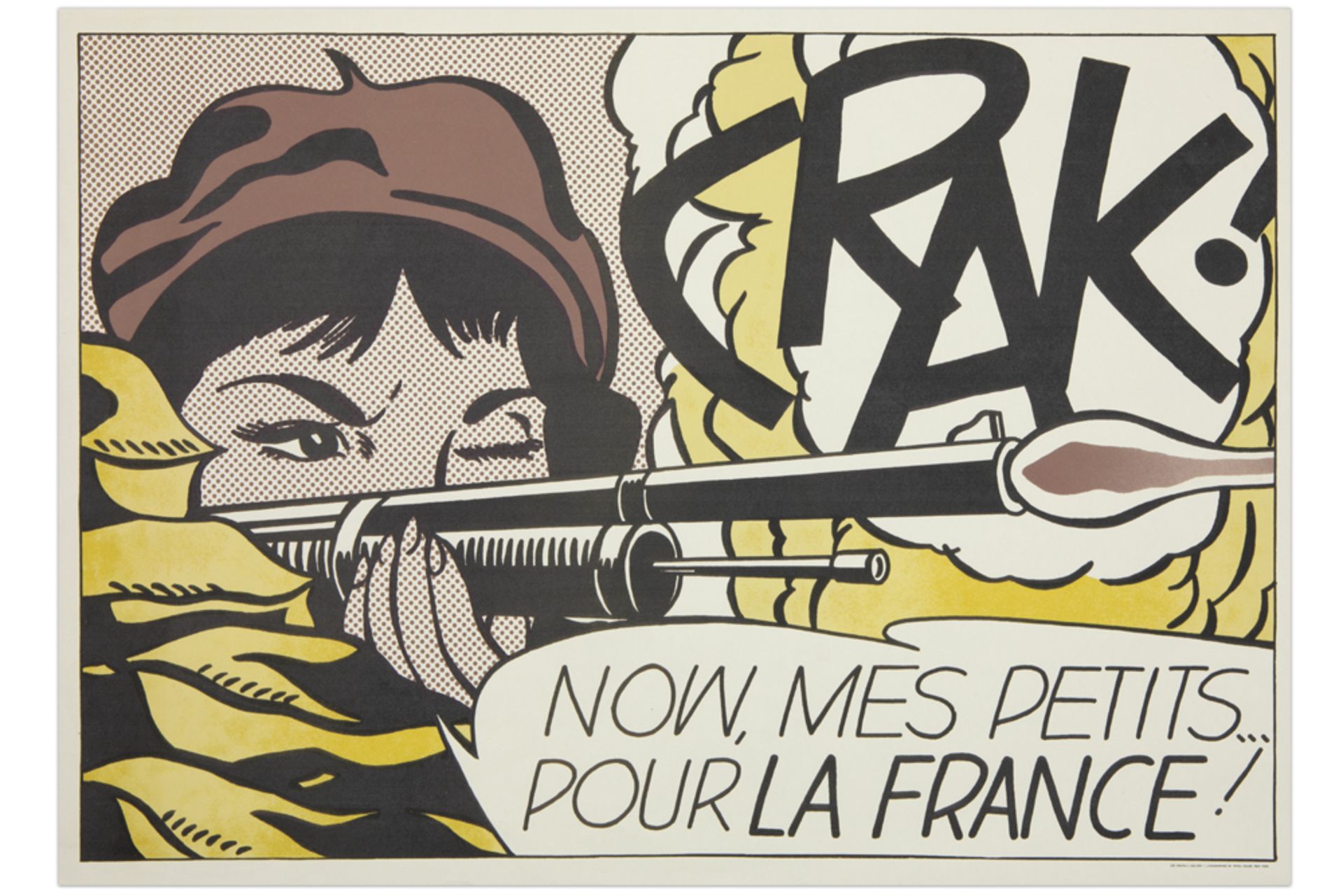 Roy Lichtenstein "Crak !" offset lithograph printed in colors printed by Total Color - New York
