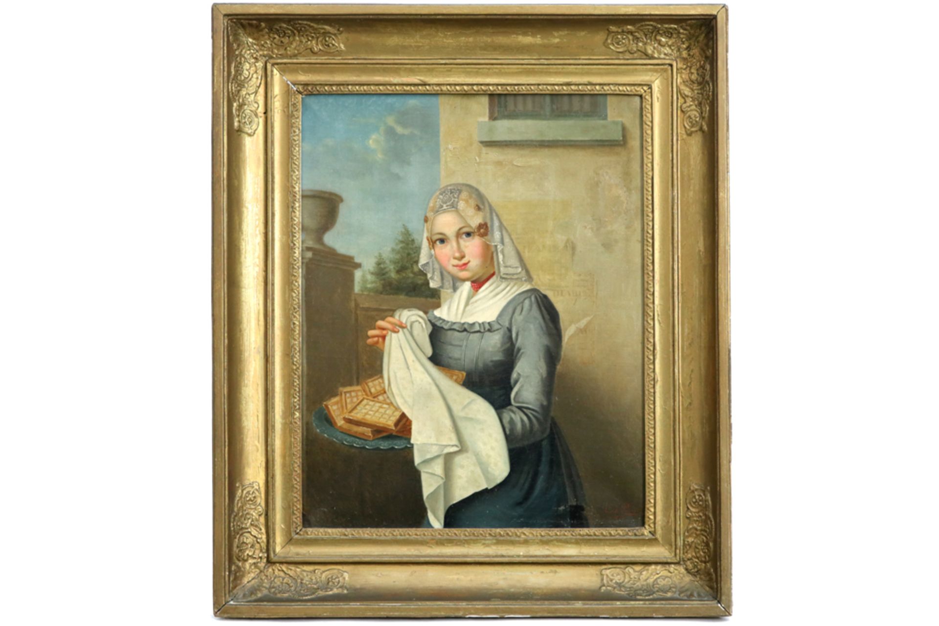 19th Cent. Belgian oil on canvas - signed A. De Poorter and dated 1834 & with an annotation dated " - Bild 2 aus 5