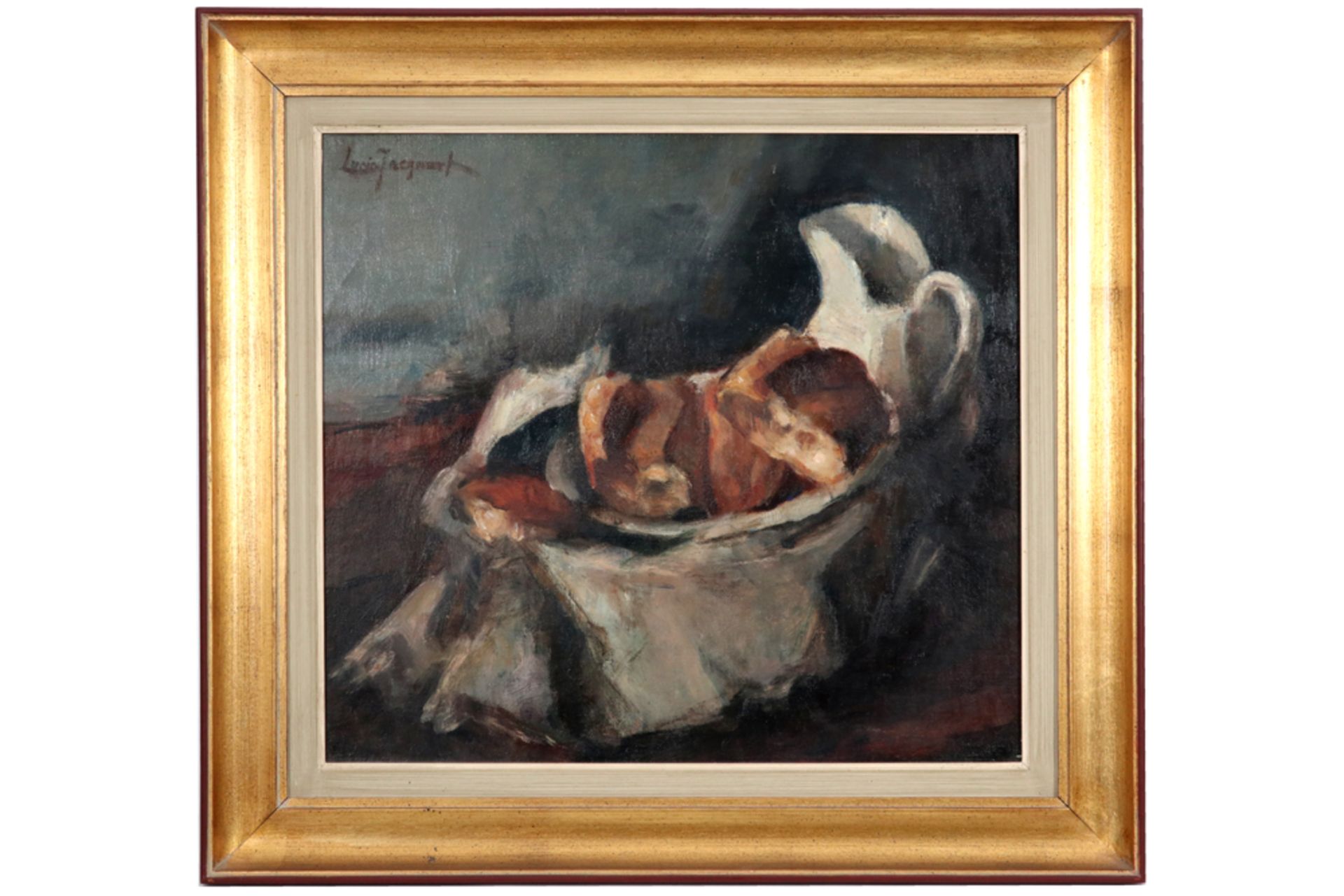 20th Cent. Belgian oil on canvas - signed Lucie Jacquart || JACQUART LUCIE (1882 - 1956) - Image 3 of 4