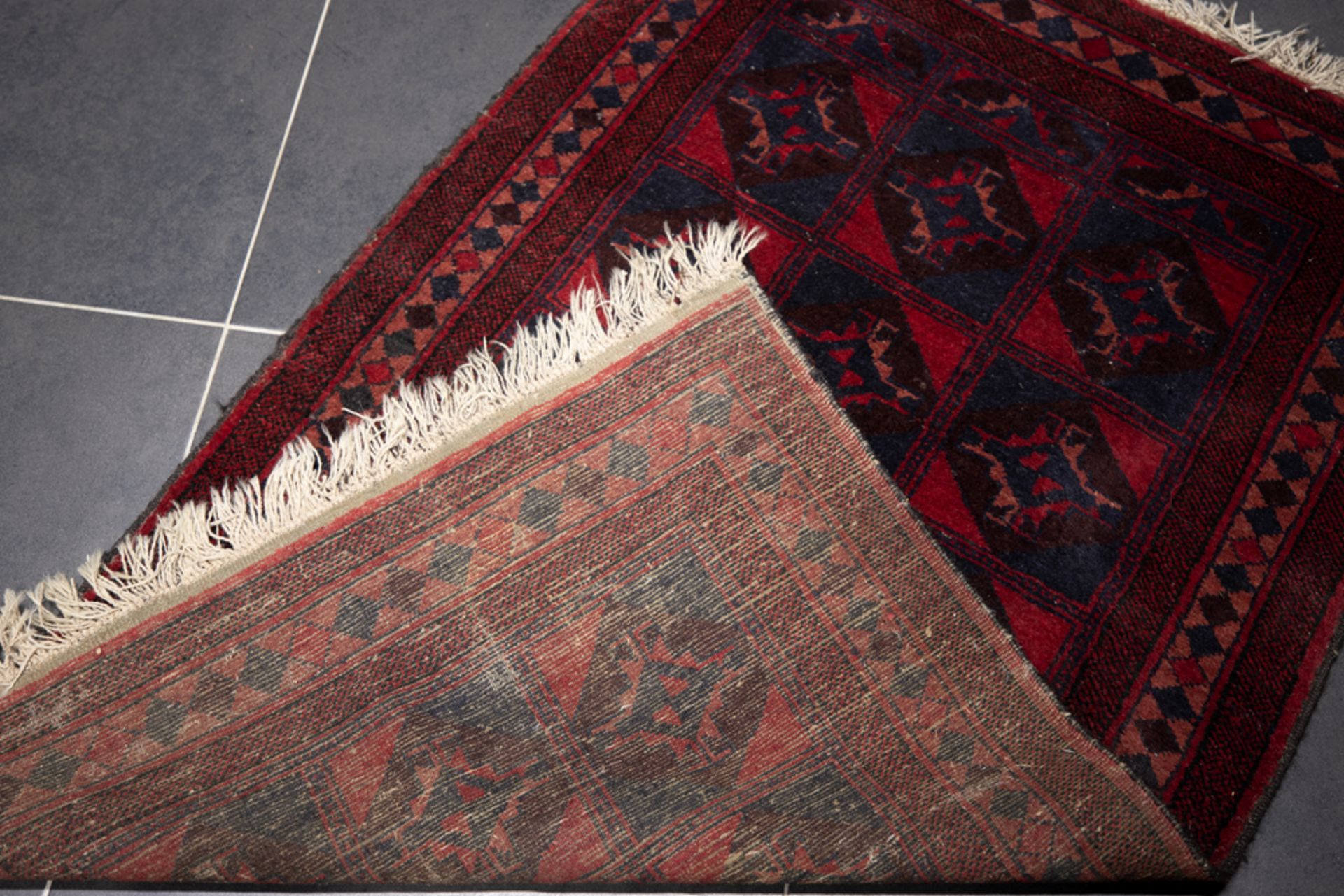 Afghan Beloutch rug || Afghan Belouth in wol op wol met een zgn vloertekening - 152 x 95 cm - Image 2 of 2